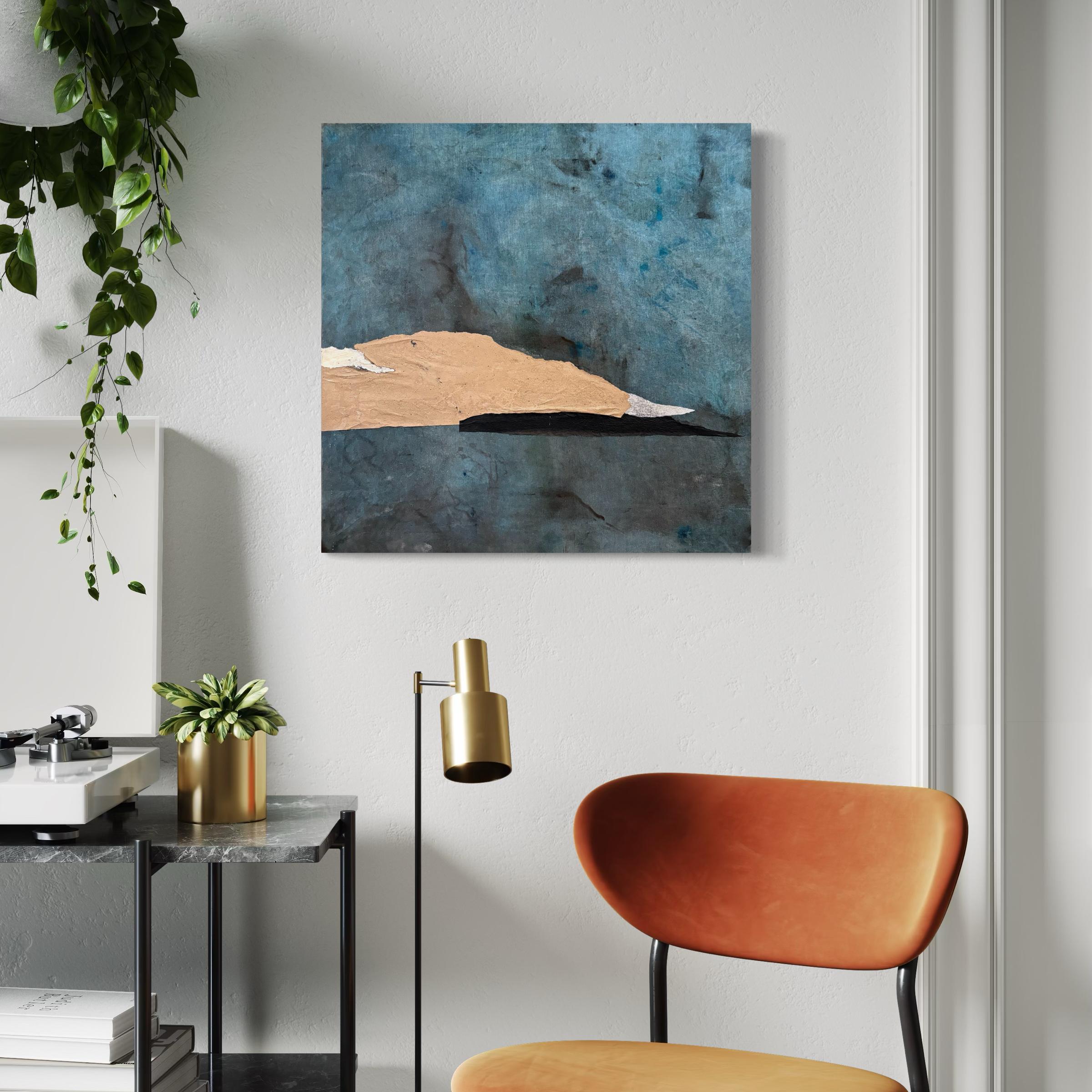 Papierlandschaft, Ölfarbe auf Baumwoll-Leinwand , Originalkunst  von Marilina Marchica im Angebot 5