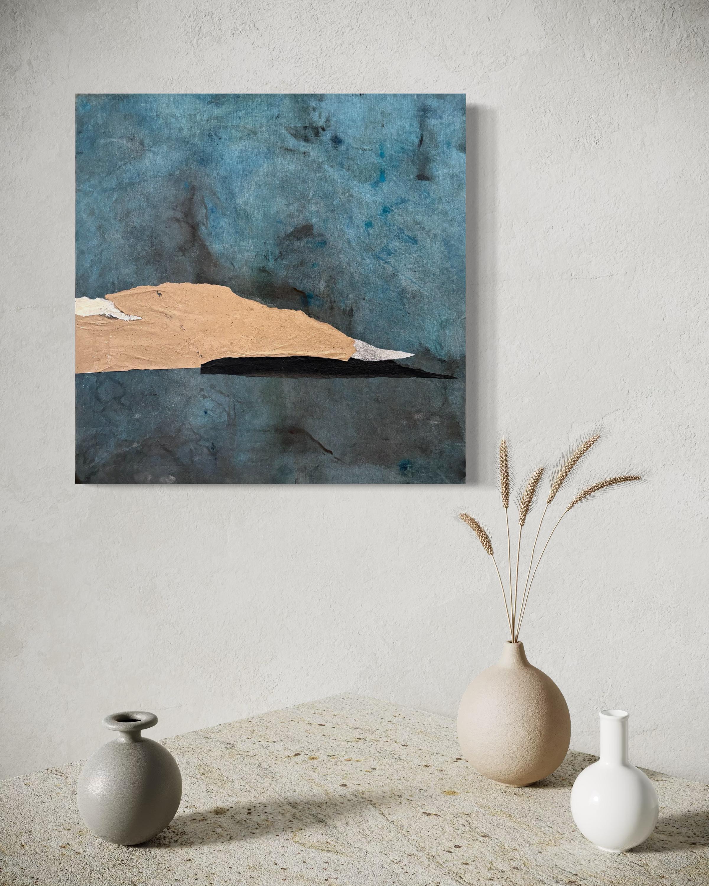 Papierlandschaft, Ölfarbe auf Baumwoll-Leinwand , Originalkunst  von Marilina Marchica im Angebot 6