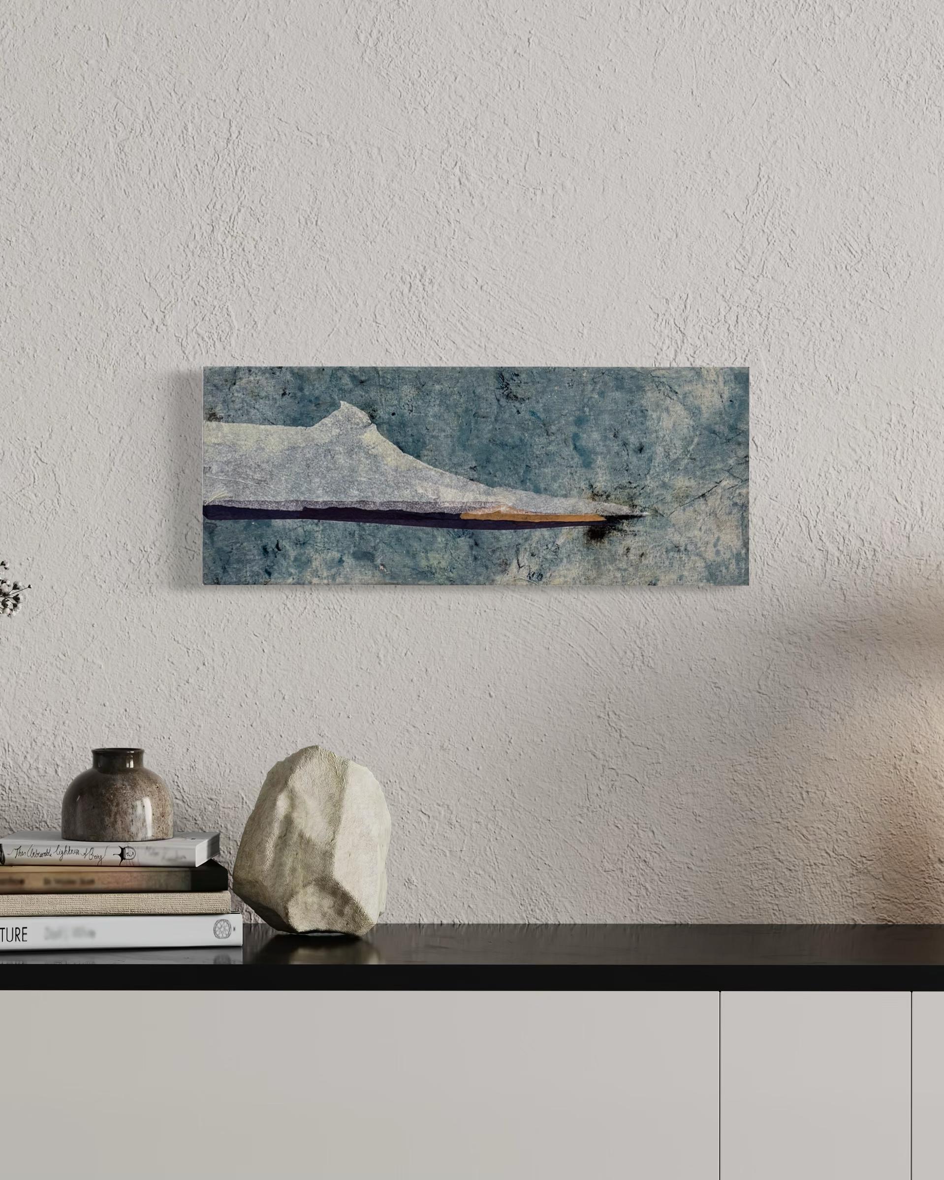 Paisaje de papel, Origina Art. sobre lienzo de algodón, Tamaño grande, Made in Italy en venta 1