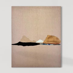 Paysage papier, Origina Art sur toile de lin, grande taille, fabriqué en Italie