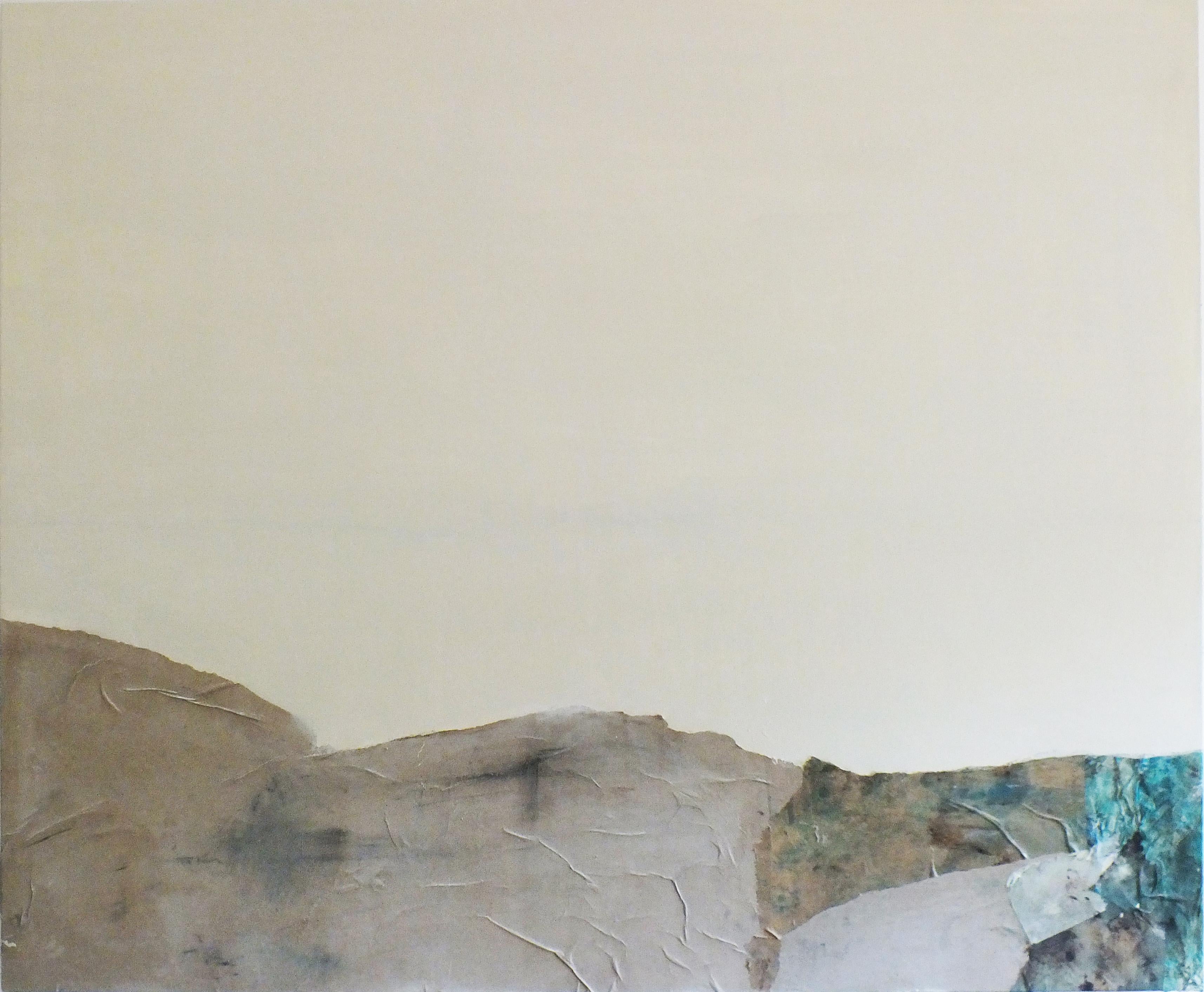 „Papierlandschaft“ Origina-Farbe auf Leinwand, großformatig, hergestellt in Italien im Angebot 3