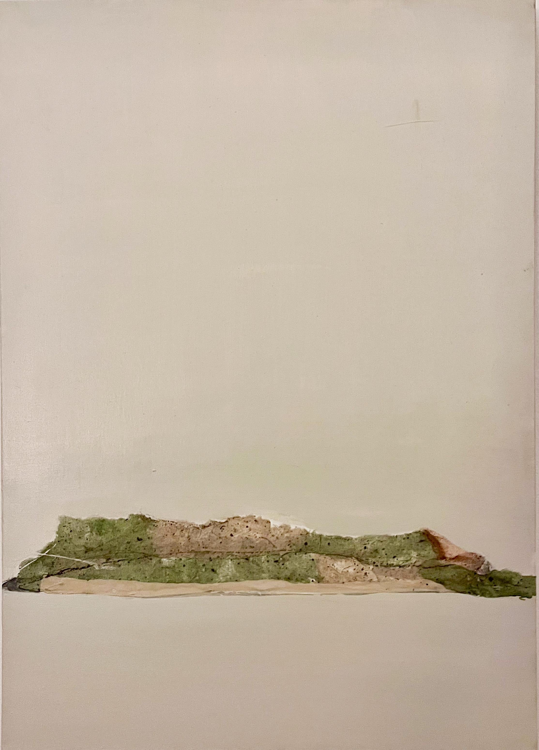 PaperLandscape OriginaL Fine Art Canvas, grande taille, fabriqué en Italie - Beige Abstract Painting par Marilina Marchica