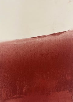 Rote Landschaftszeichnung Abstrakte Zeichnung – Originalkunst, hergestellt in Italien