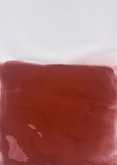 Paisaje Rojo - Paisaje Abstracto Mínimo, Pigmento Puro sobre Papel Fabriano, 2025