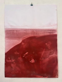 "Red Landscape" Original Art on Paper , large size