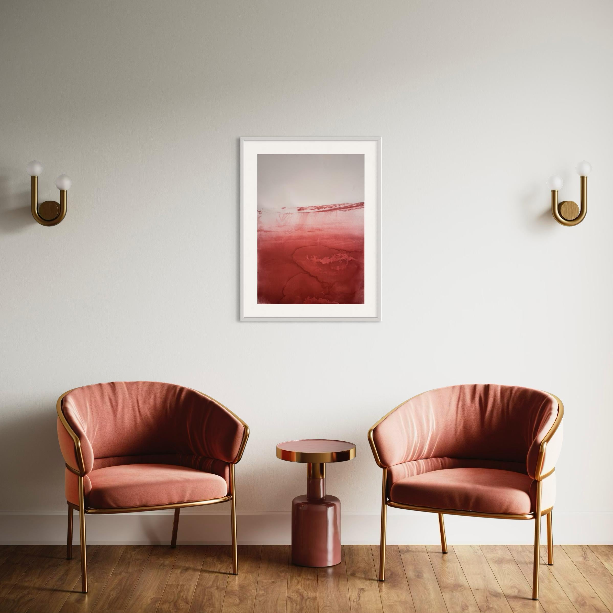 Paysage rouge, dessin original  sur papier, fabriqué en Italie par Marilina Marchica en vente 1