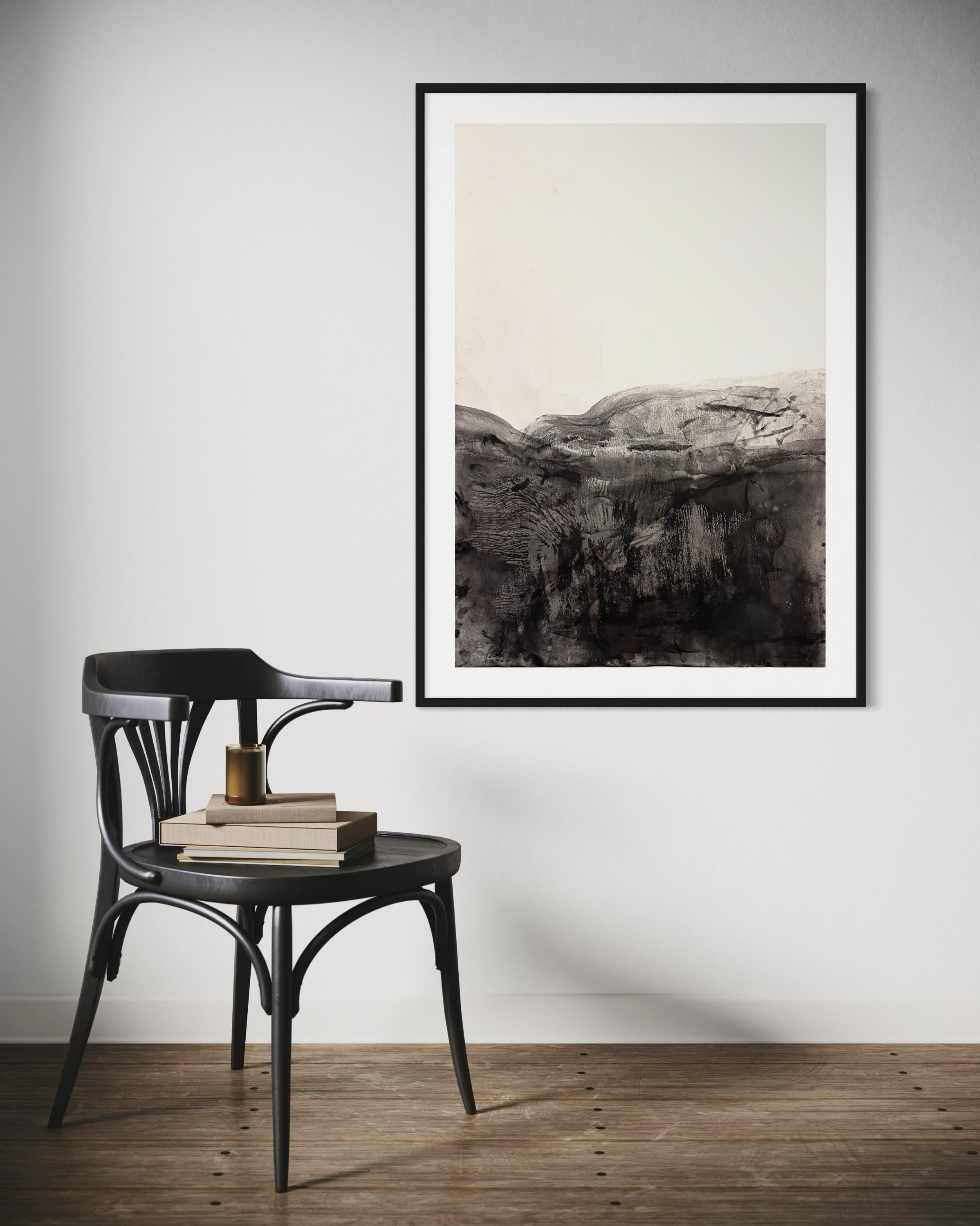 Black an White Landscape, Drawing  on Paper , Made in Italy By Marilina Marchica 2
