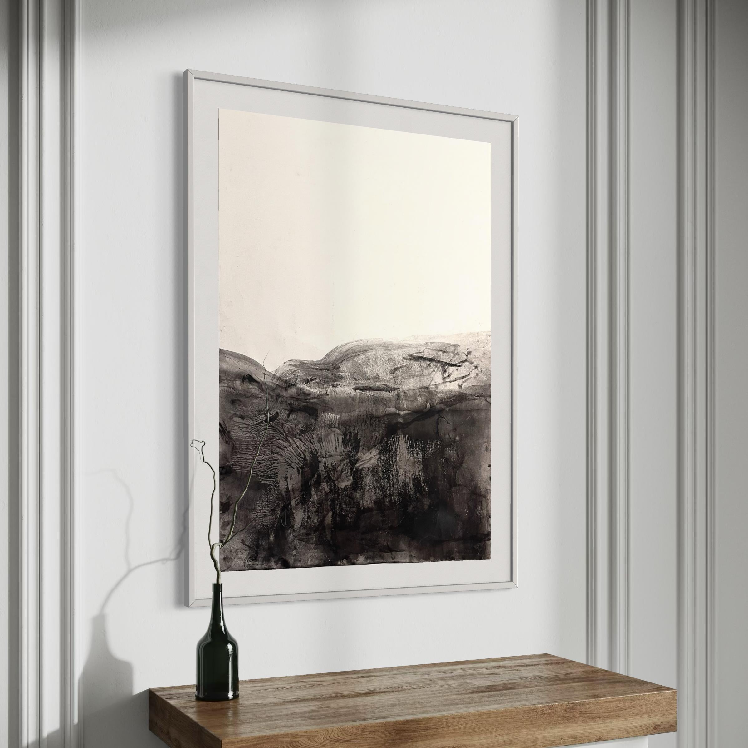 Black an White Landscape, Drawing  on Paper , Made in Italy By Marilina Marchica 3