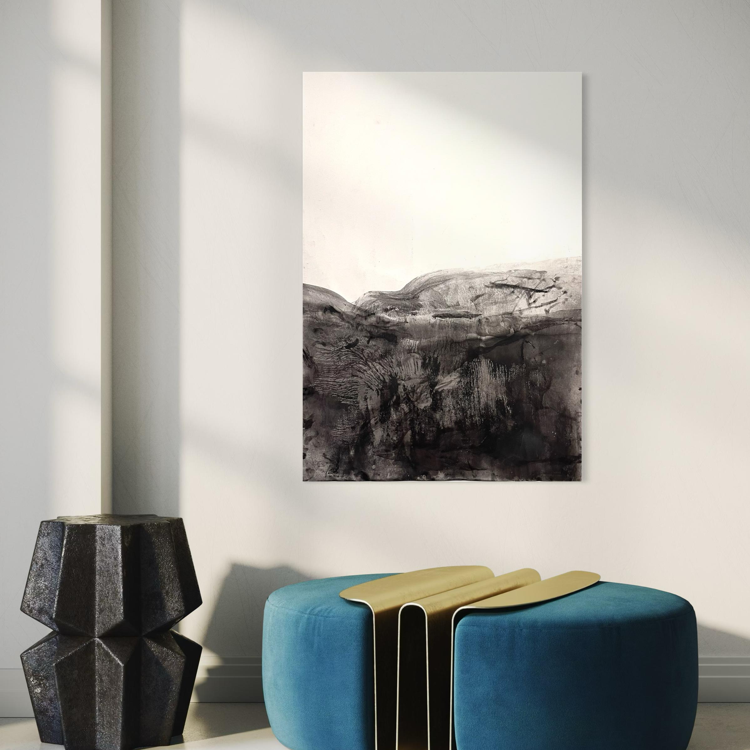 Black an White Landscape, Drawing  on Paper , Made in Italy By Marilina Marchica 4