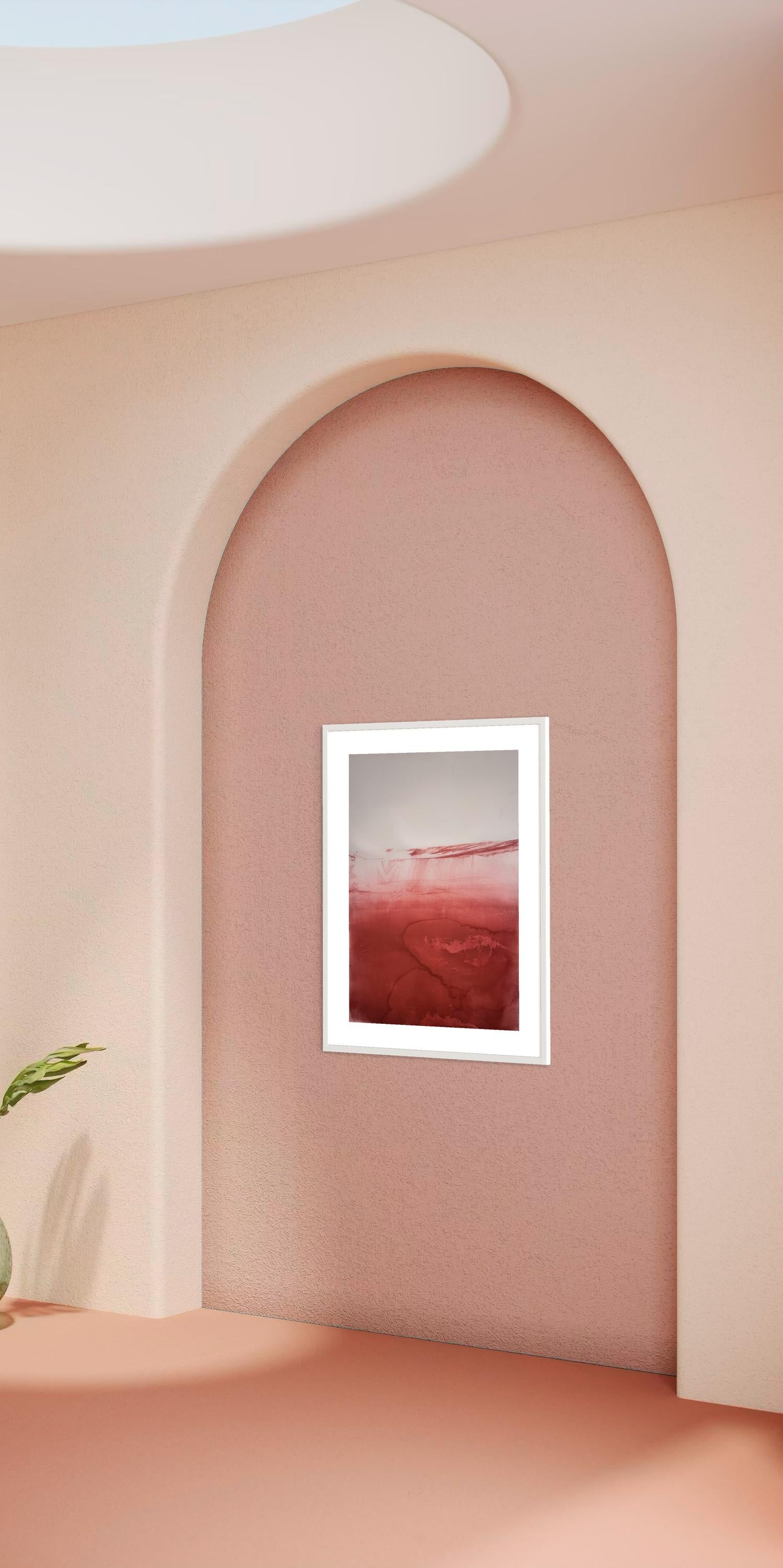 Paysage rouge, dessin original  sur papier, fabriqué en Italie par Marilina Marchica en vente 7
