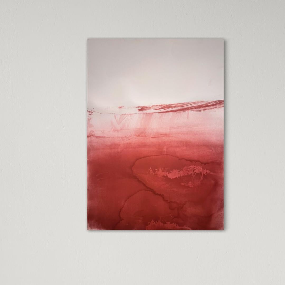 Paysage rouge, dessin original  sur papier, fabriqué en Italie par Marilina Marchica en vente 8