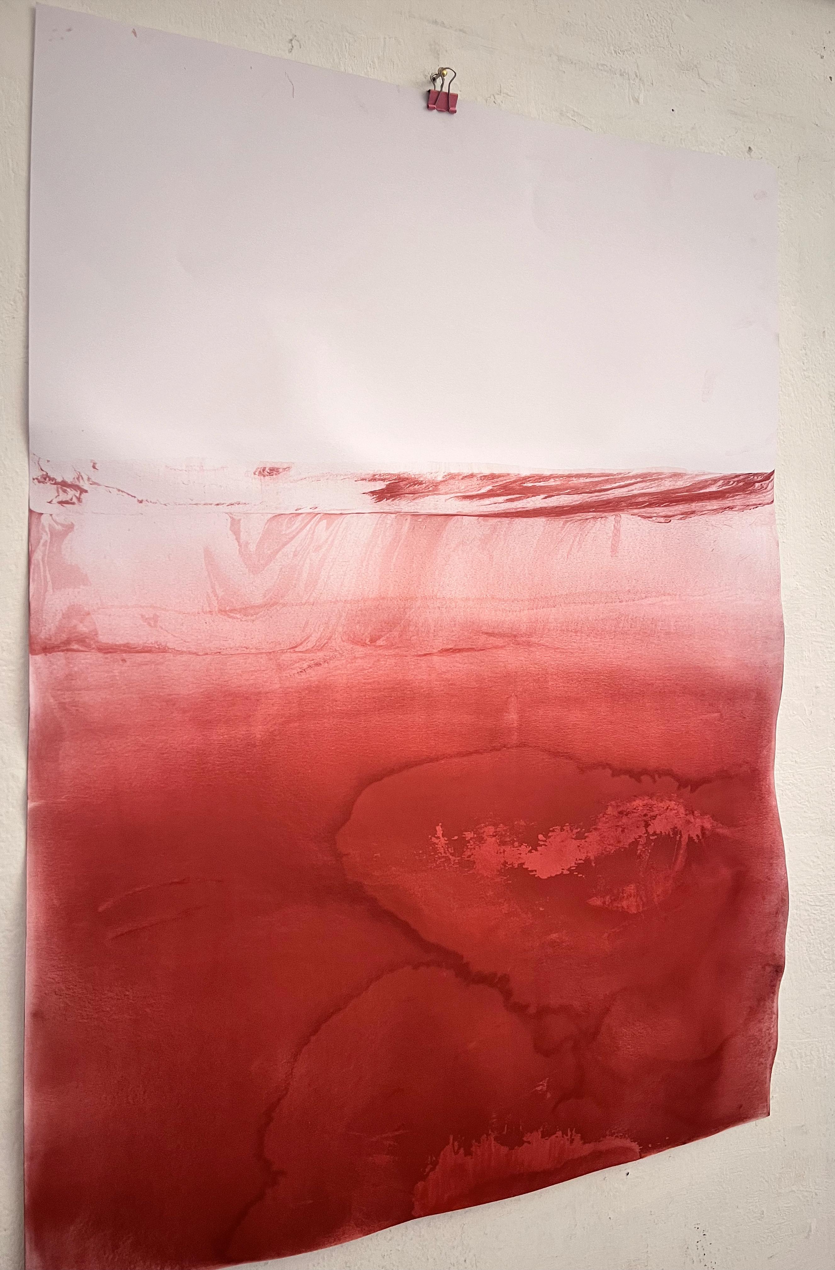 Paesaggio rosso, pittura originale su carta, Made in Italy Di Marilina Marchica in vendita 3