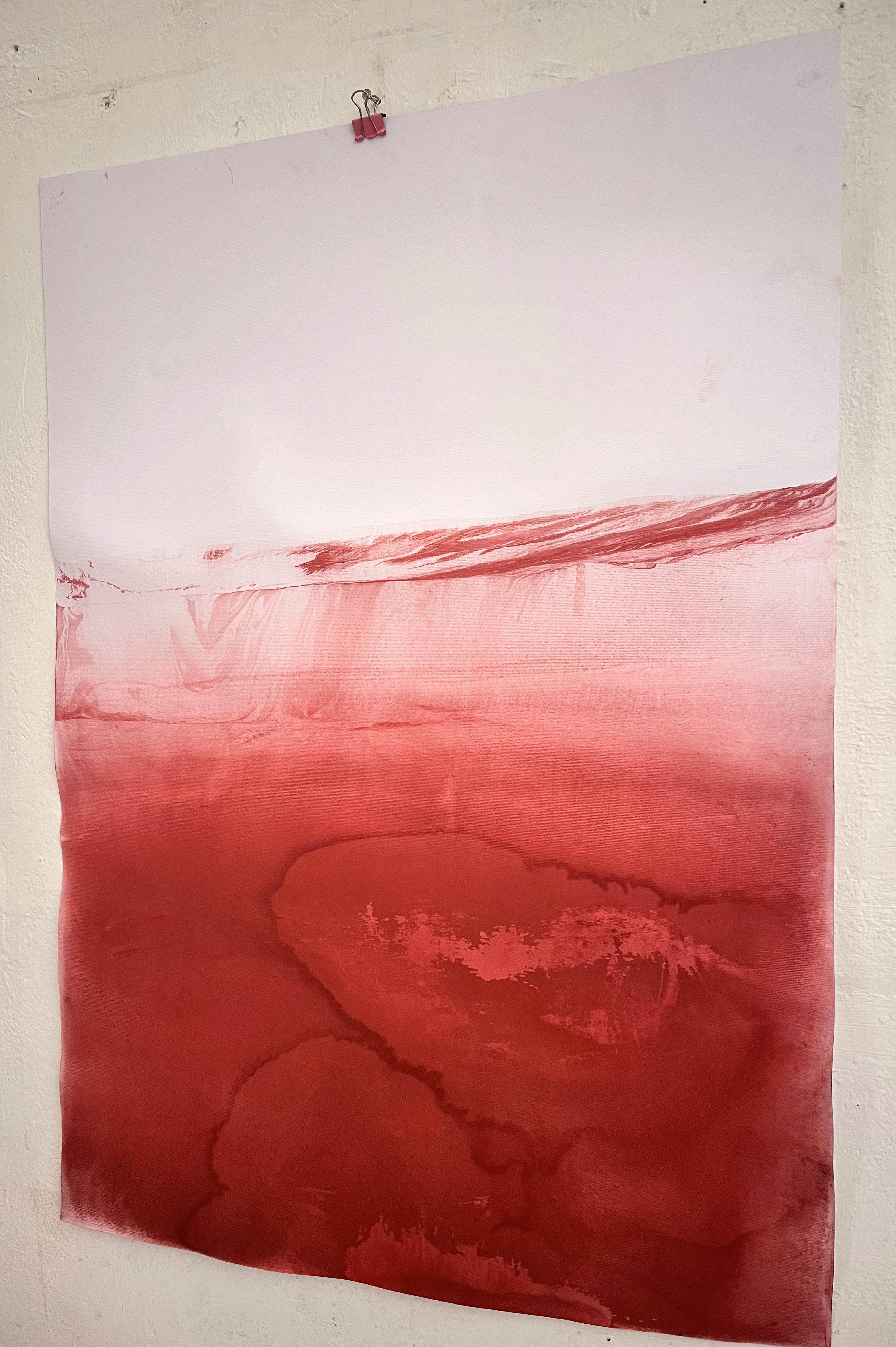 Paesaggio rosso, pittura originale su carta, Made in Italy Di Marilina Marchica in vendita 4