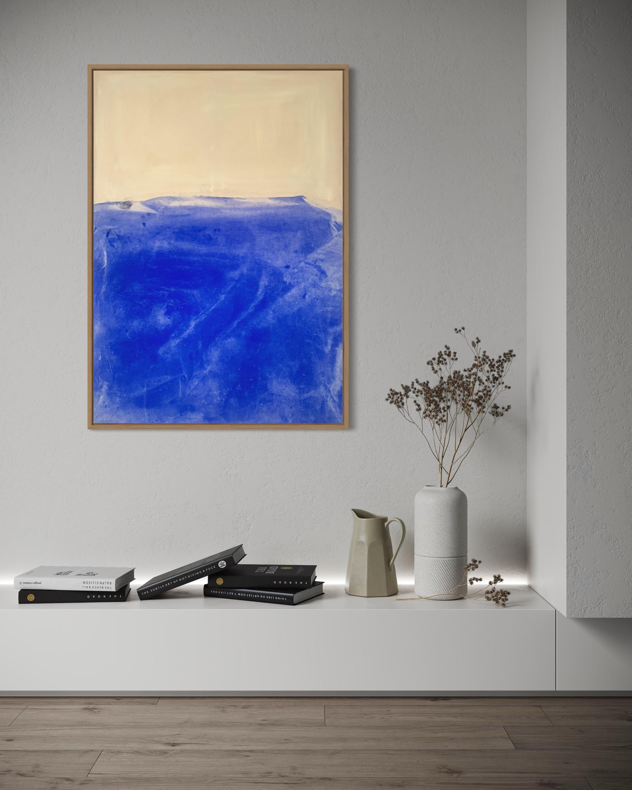 Seascape – Contemporary Abstract Painting, Pigment & Acrylic on Canvas large art For Sale 1