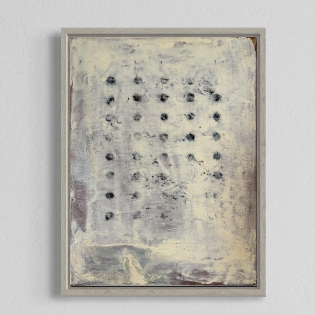 Signs of Memory" is a one-of-a-kind abstract artwork by Italian artist Marilina Marchica, created in 2019. This mixed media painting on canvas (30 x 40 x 2 cm) explores the poetic relationship between mark-making, memory, and space. Characterized by