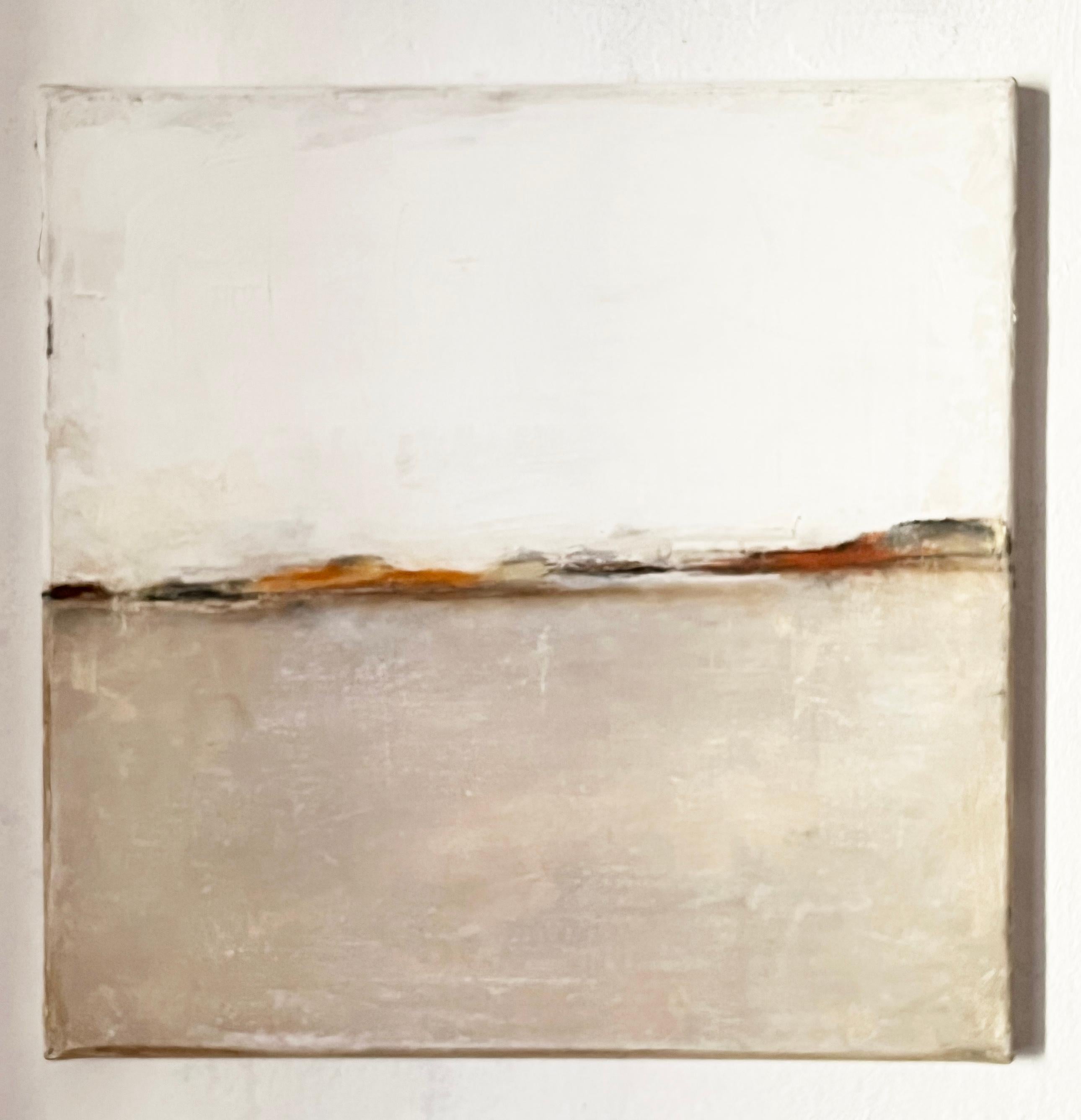 Marilina Marchica Abstract Painting - "White Landscape" Abstract Oil Painting on Canvas 