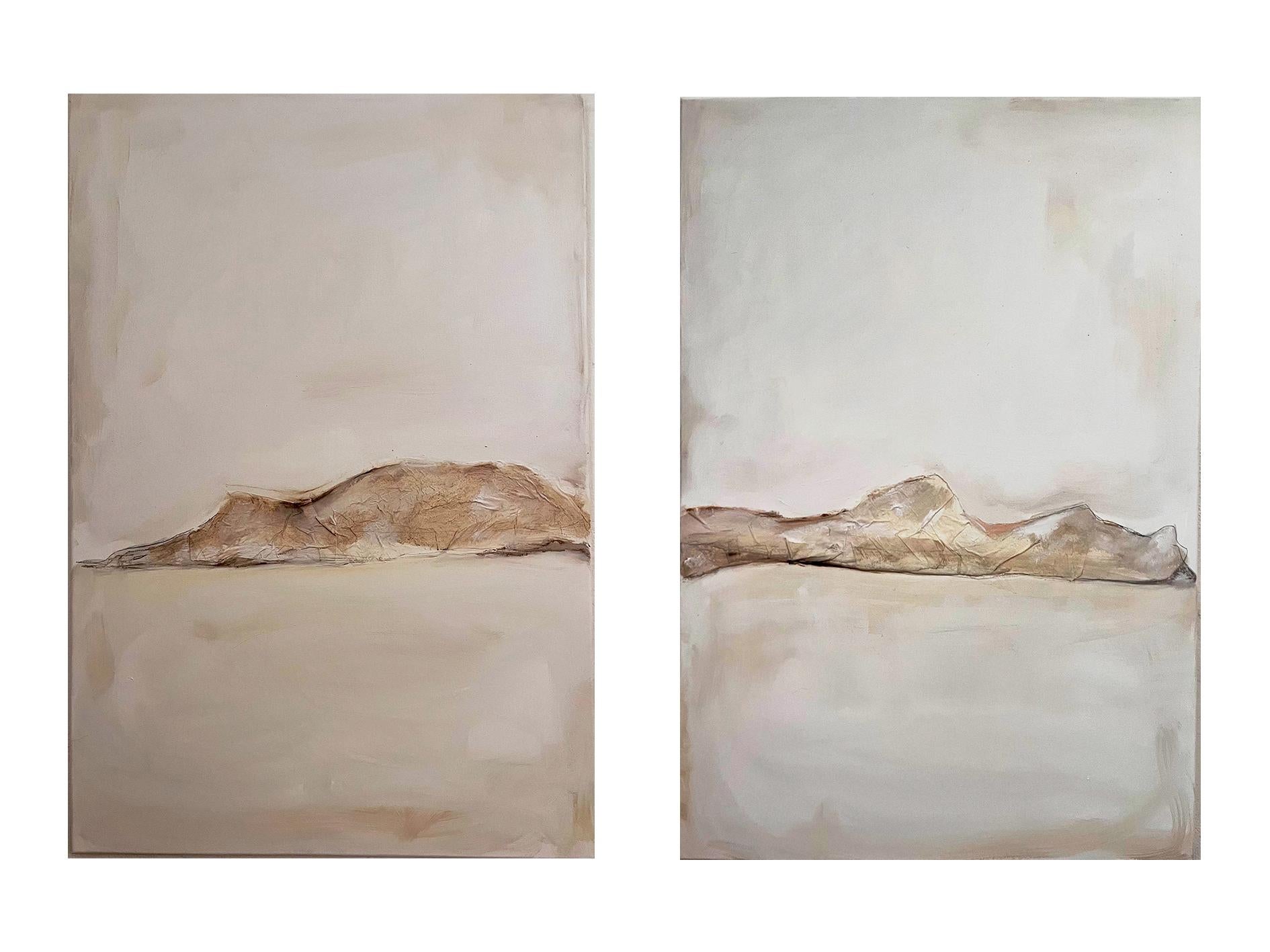 White Landscape, Diptych, Original Art , Made in Italy by Marilina Marchica