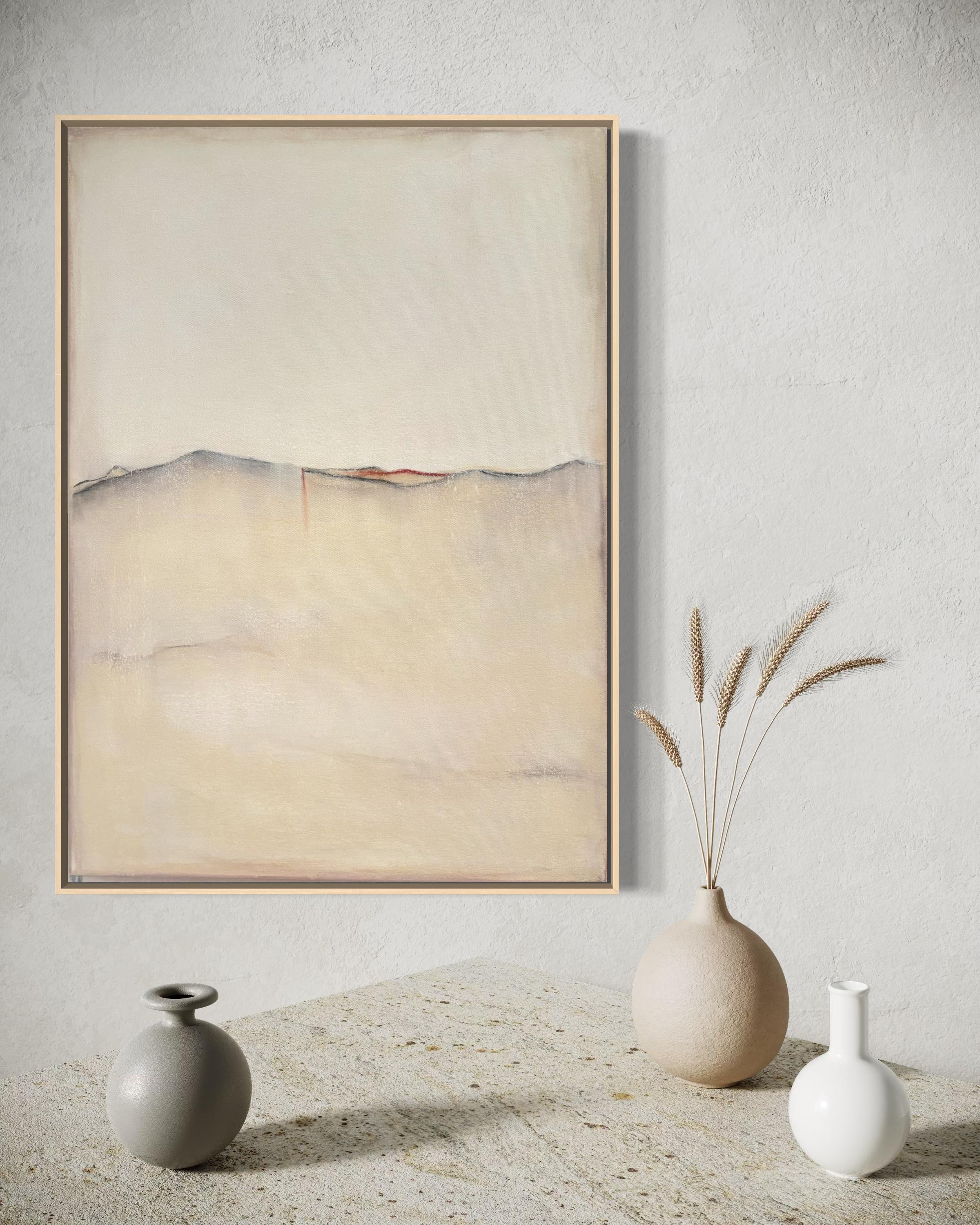 White Landscape – Original Minimal Abstract Oil Painting on Canvas (2025) For Sale 8