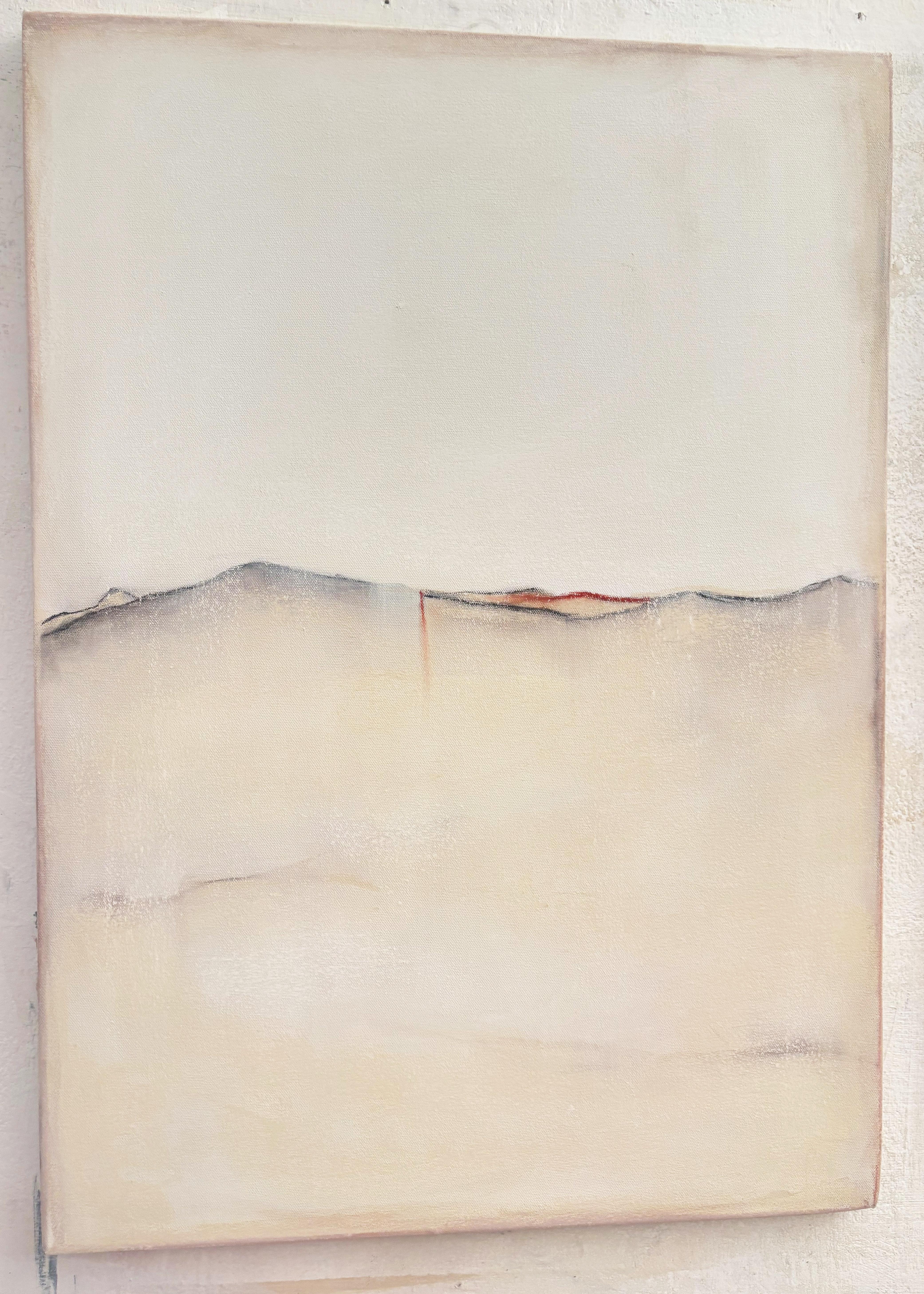 White Landscape – Original Minimal Abstract Oil Painting on Canvas (2025) For Sale 2