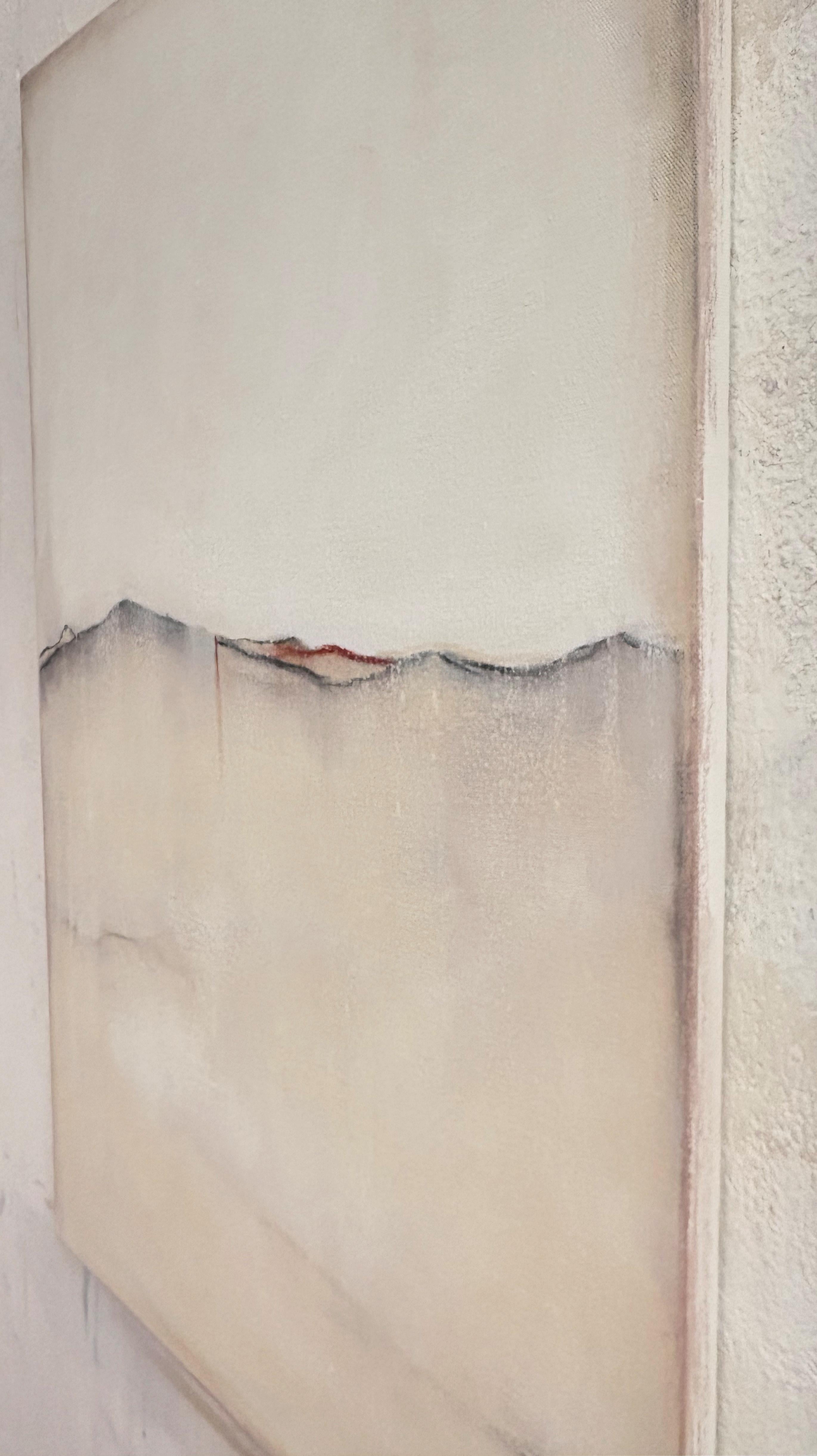 White Landscape – Original Minimal Abstract Oil Painting on Canvas (2025) For Sale 3