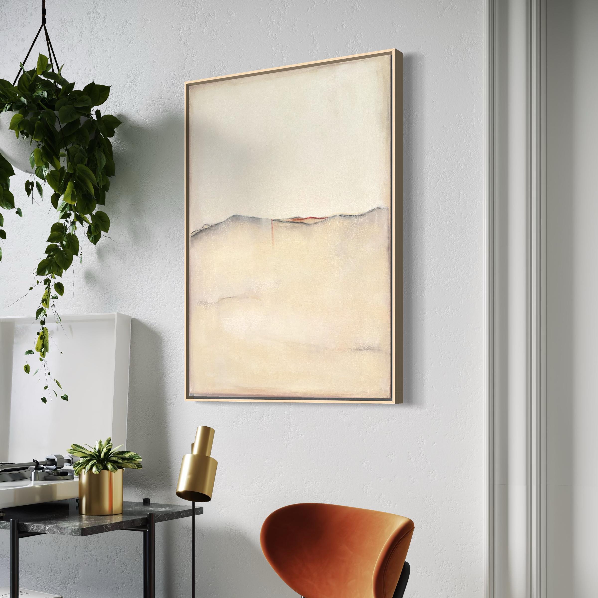 White Landscape – Original Minimal Abstract Oil Painting on Canvas (2025) For Sale 7