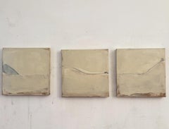 "White Landscape"  Original Painting  Made in Italy  Minimalist Triptych Art