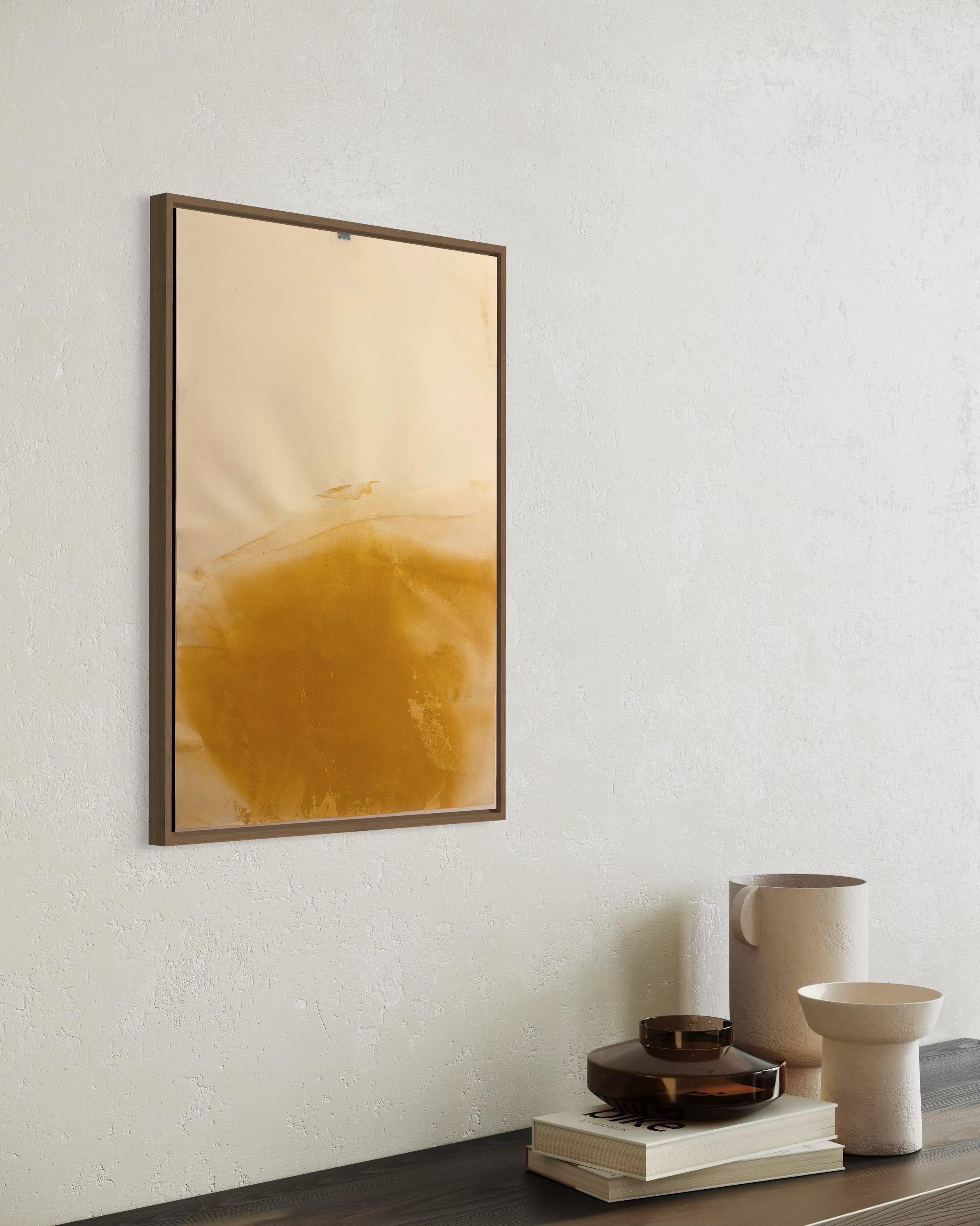 Yellow Landscape Original Abstract Art on Fabriano Paper 50x70 cm 2024 For Sale 7