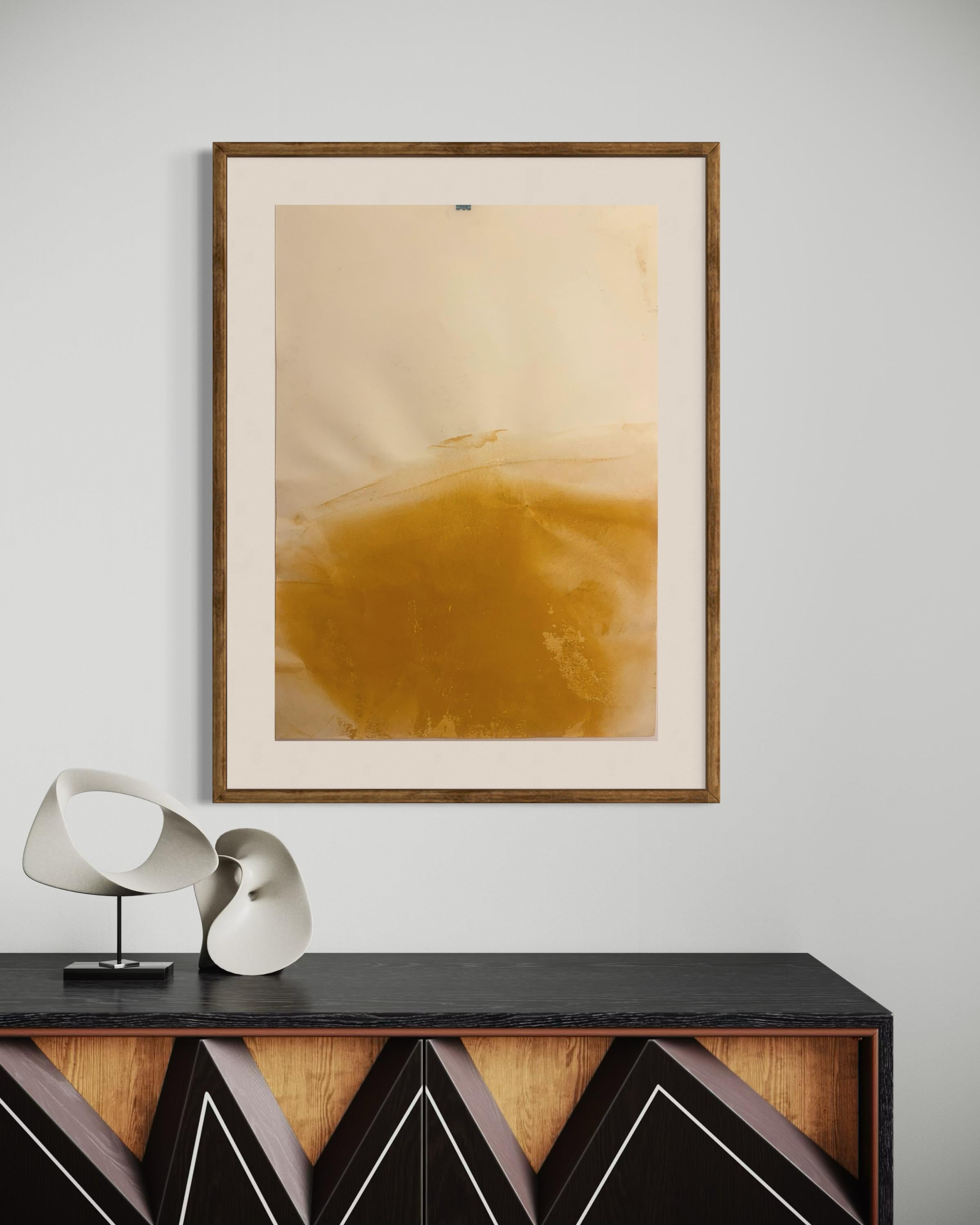 Yellow Landscape Original Abstract Art on Fabriano Paper 50x70 cm 2024 For Sale 8