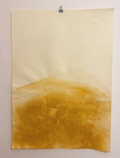 Yellow Landscape Original Abstract Art on Fabriano Paper 50x70 cm 2024