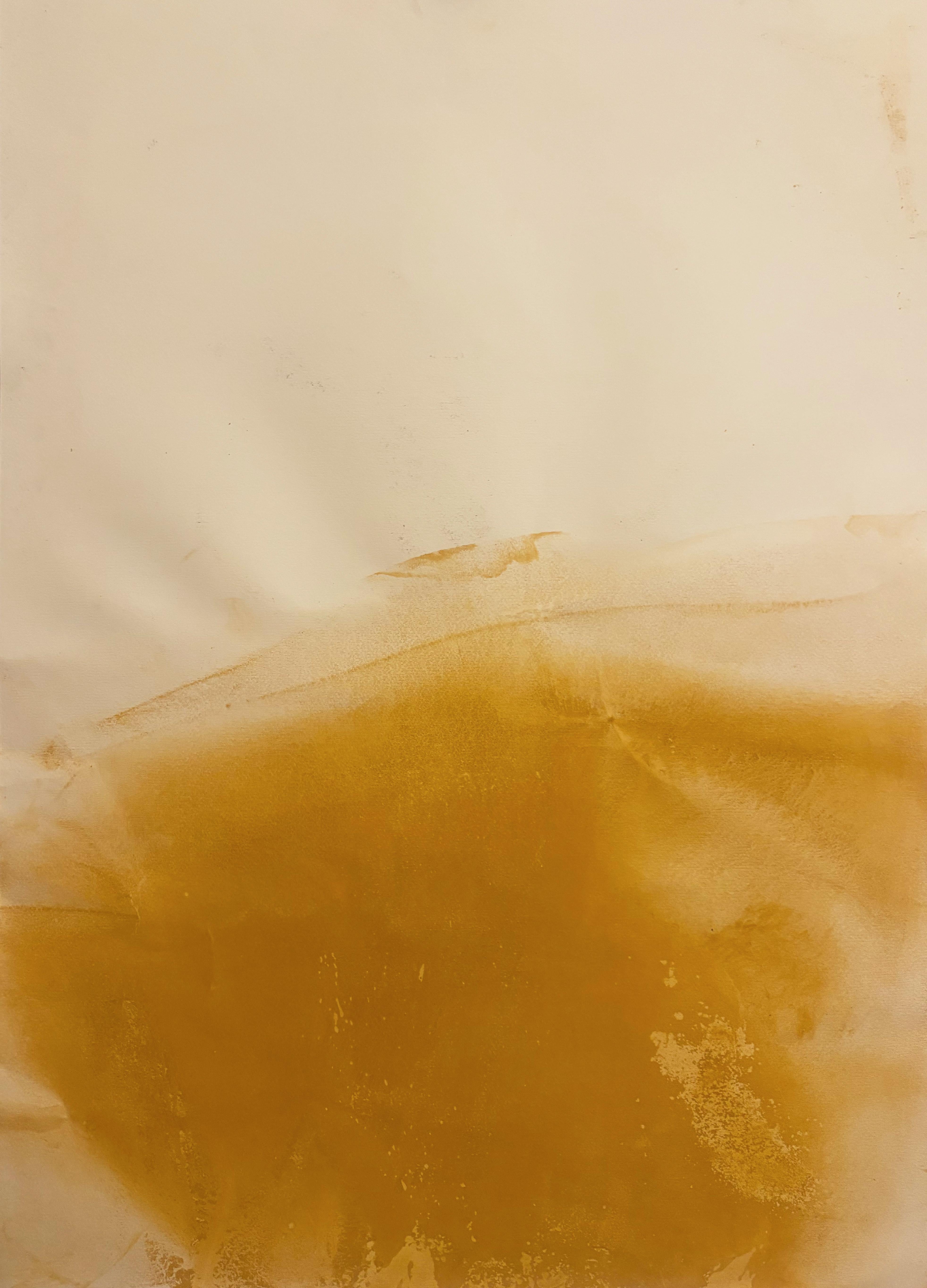 Yellow Landscape Original Abstract Art on Fabriano Paper 50x70 cm 2024 For Sale 1