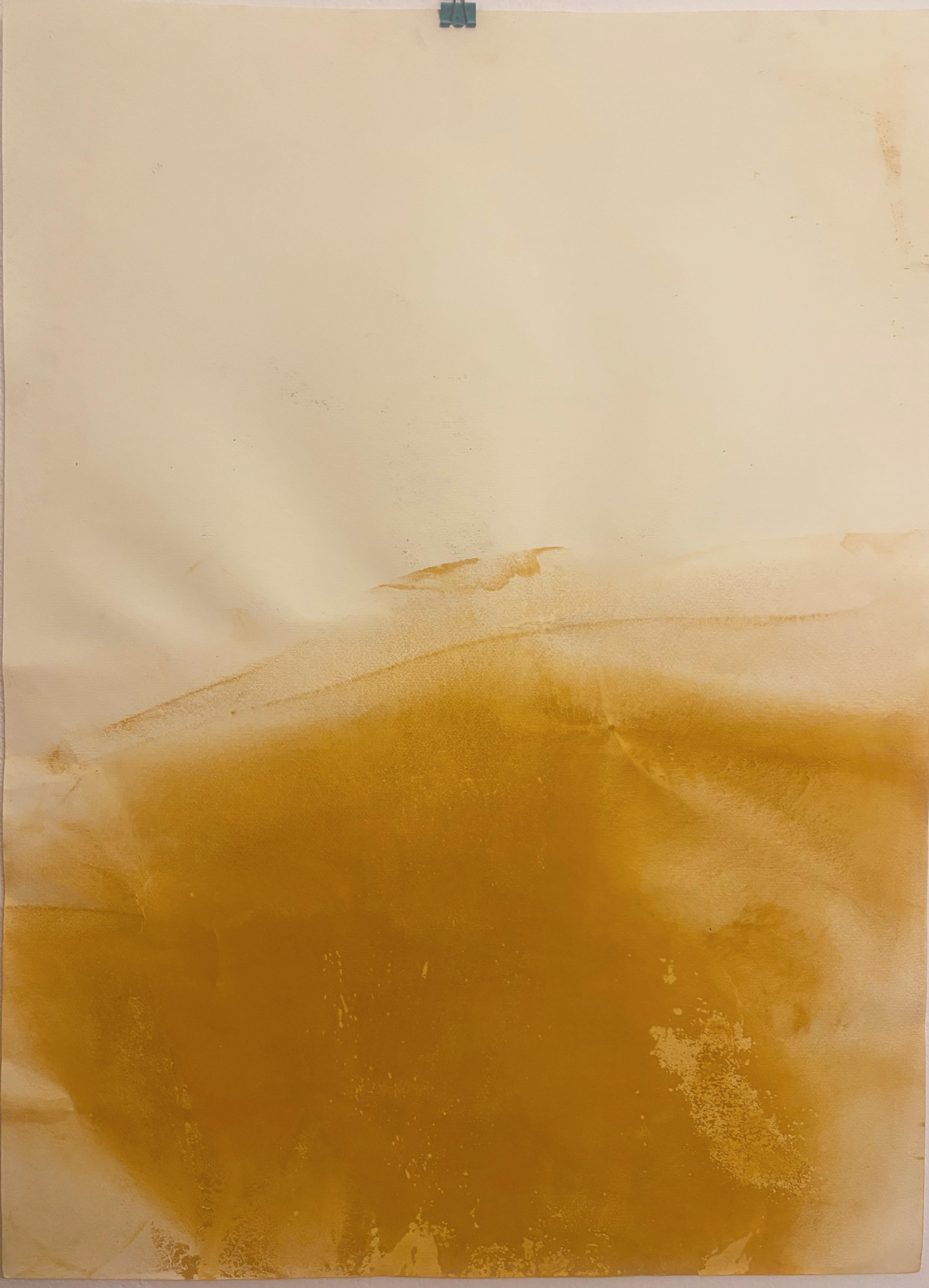 Yellow Landscape Original Abstract Art on Fabriano Paper 50x70 cm 2024 For Sale 2