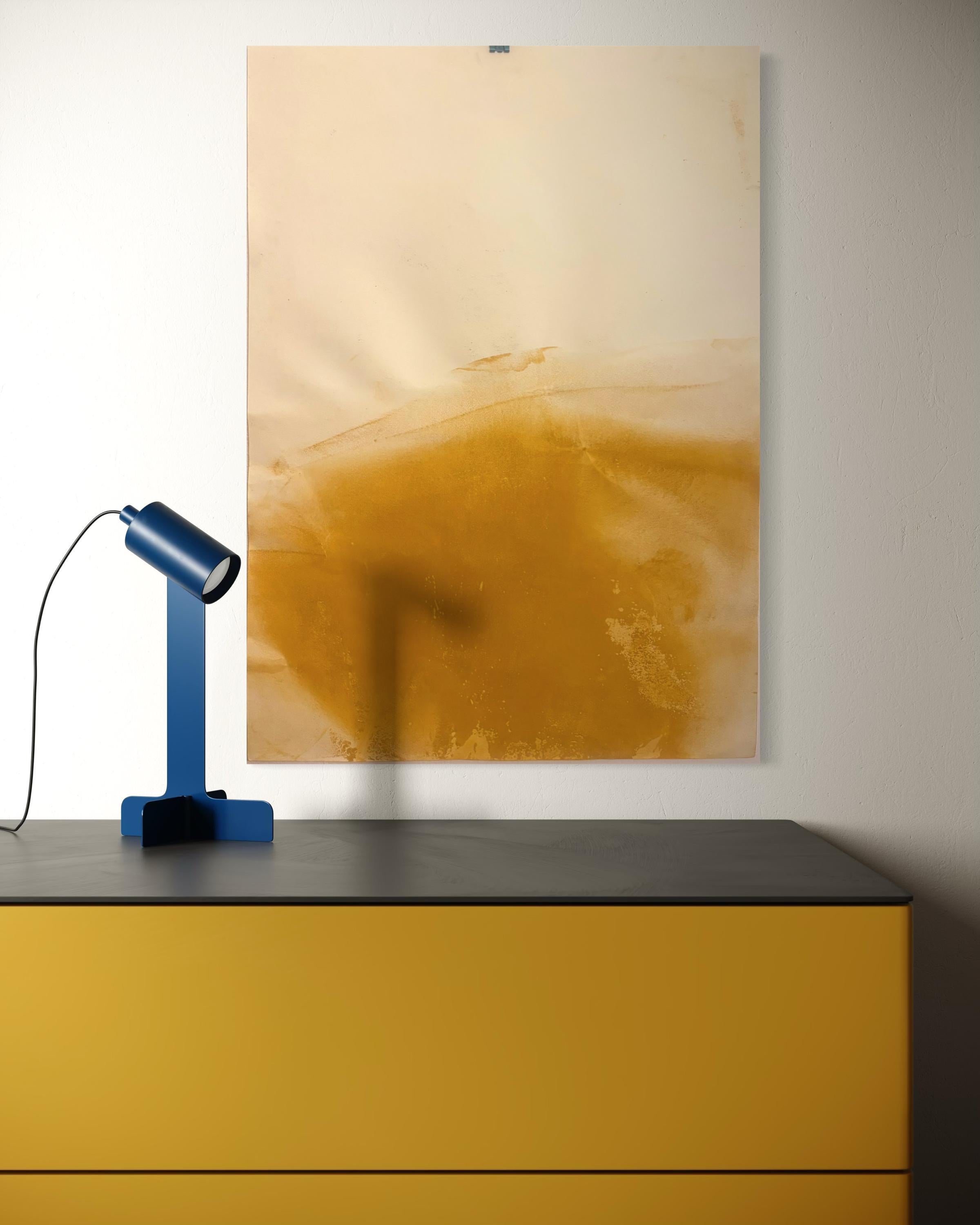 Yellow Landscape Original Abstract Art on Fabriano Paper 50x70 cm 2024 For Sale 4