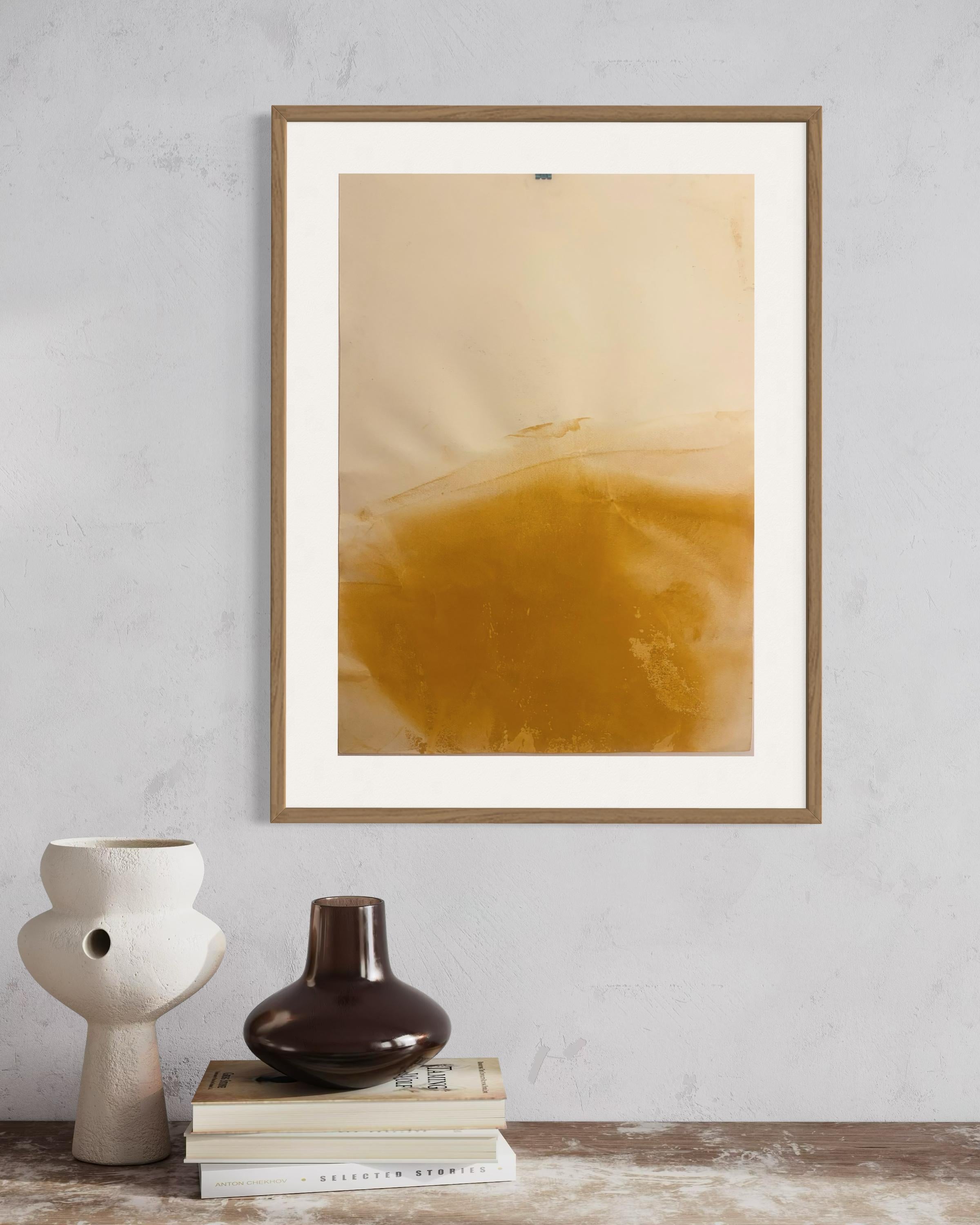Yellow Landscape Original Abstract Art on Fabriano Paper 50x70 cm 2024 For Sale 5