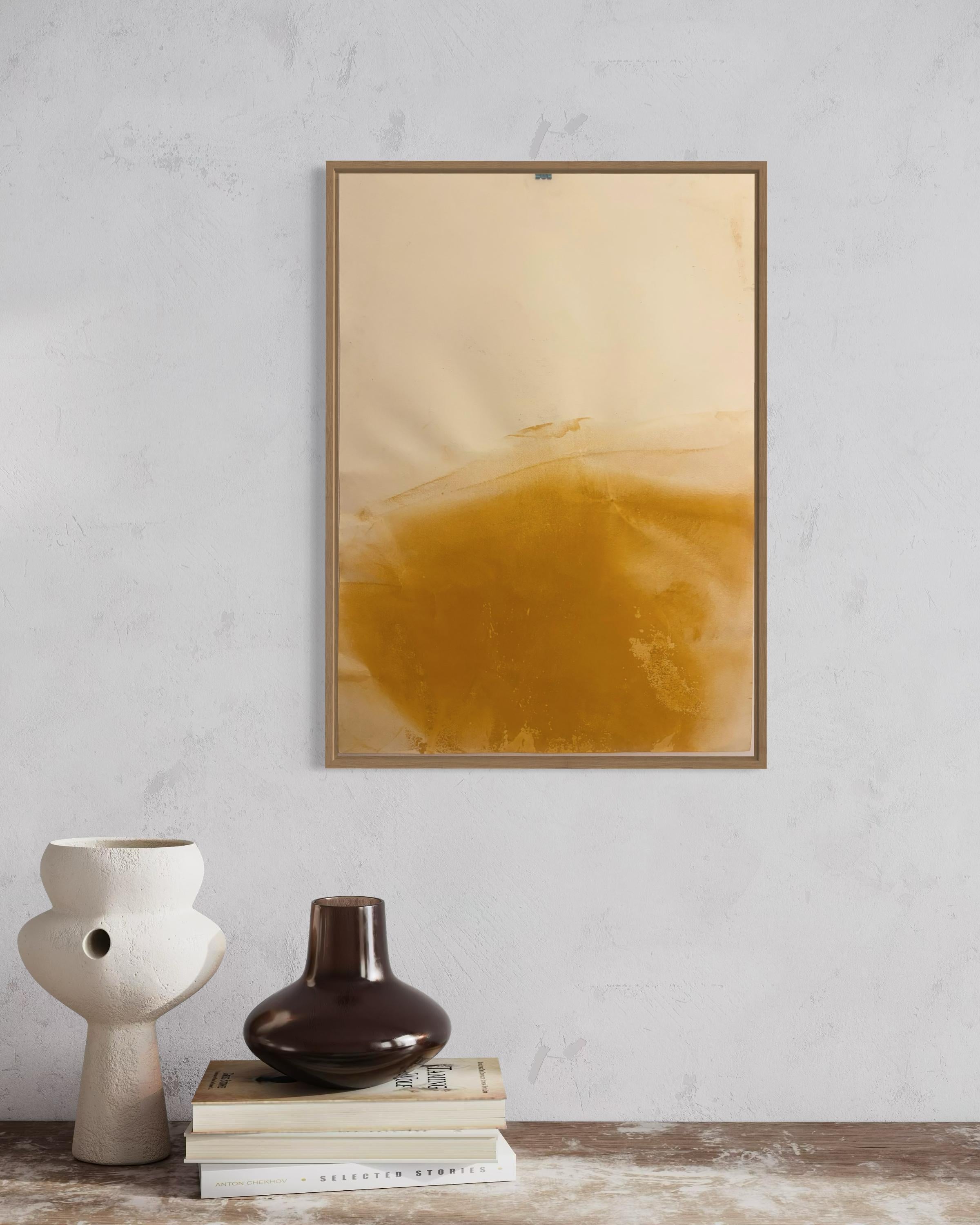 Yellow Landscape Original Abstract Art on Fabriano Paper 50x70 cm 2024 For Sale 6