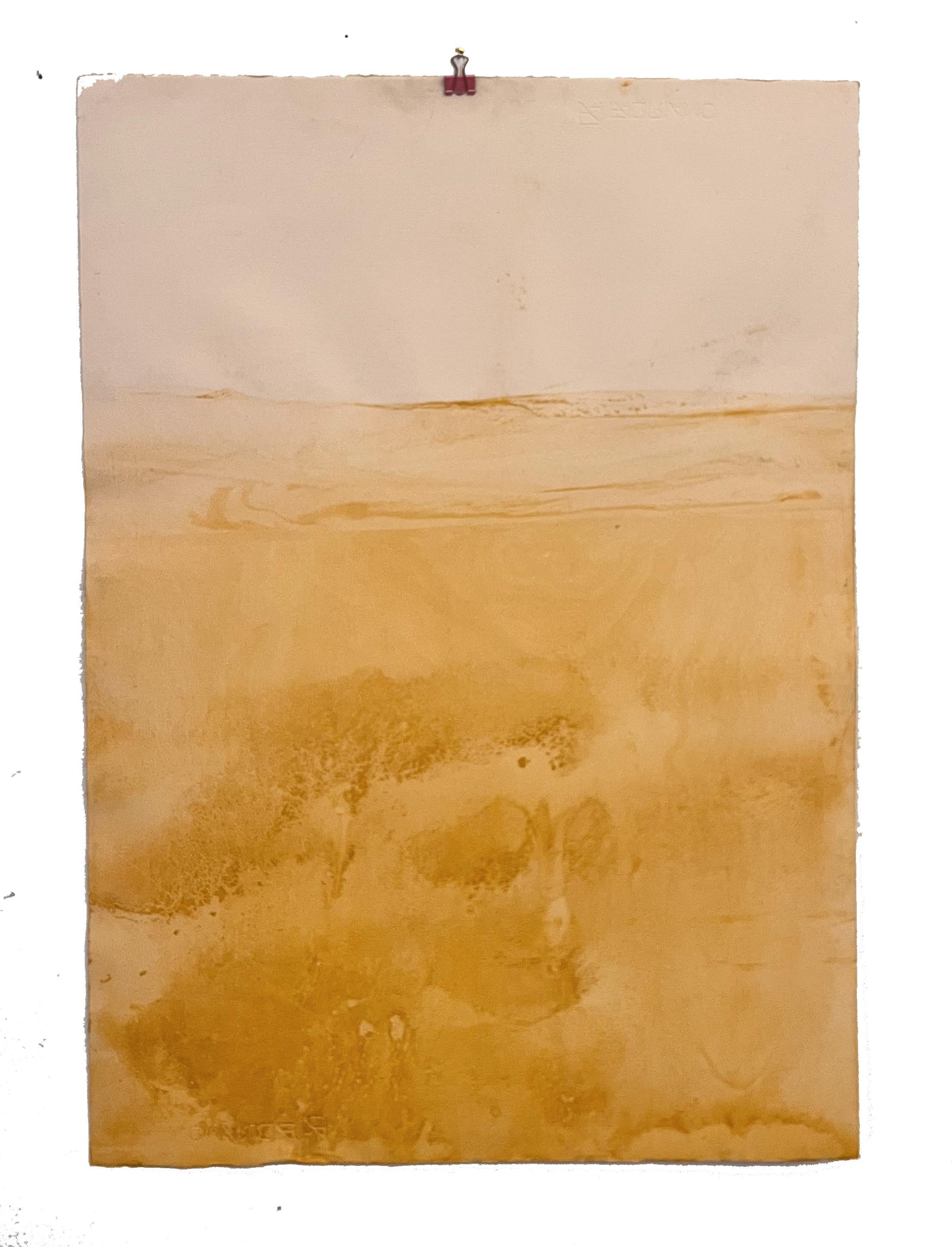Paisaje Amarillo, Arte original sobre papel , Único en su género 1