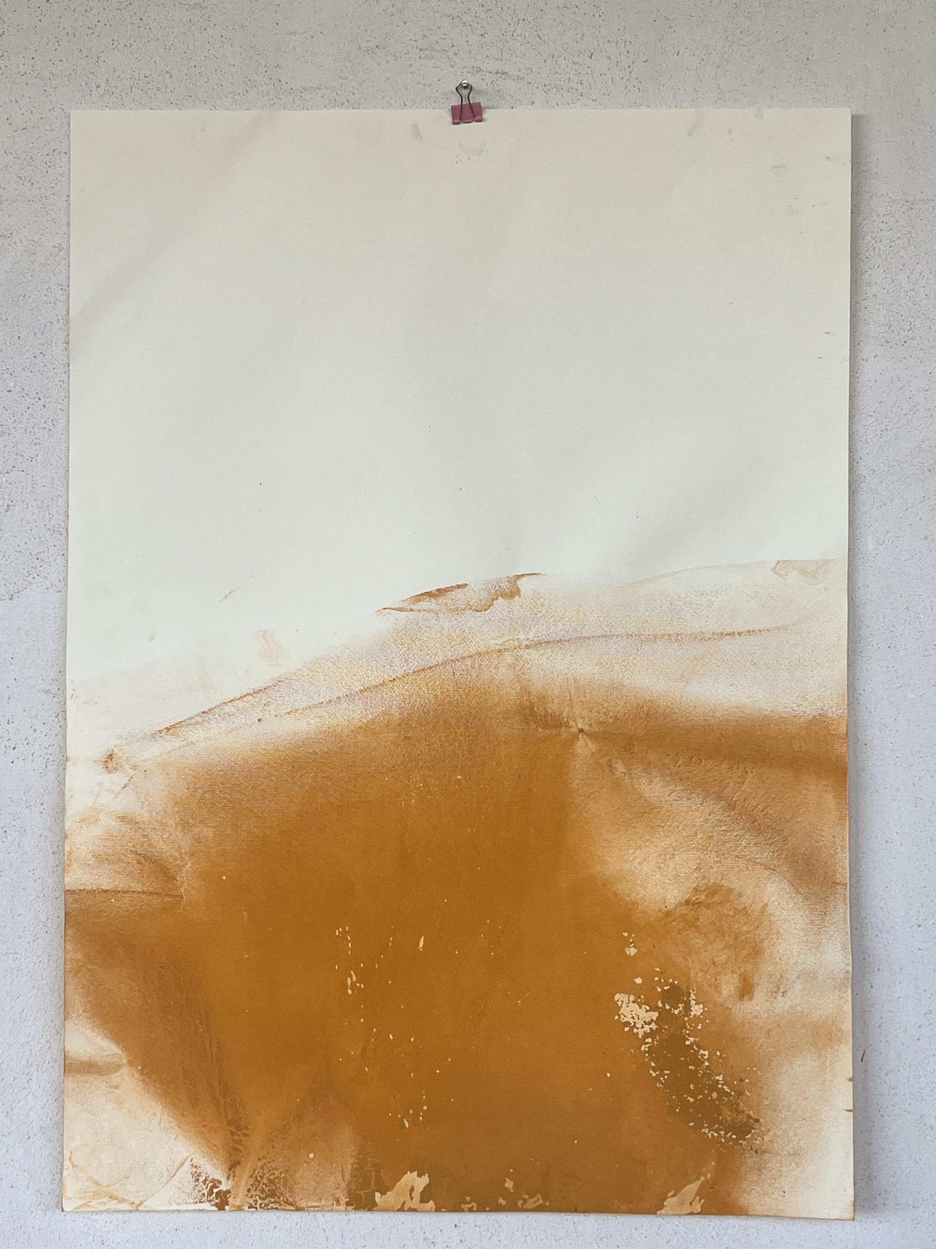 Paisaje Amarillo, Arte original sobre papel , Único en su género en venta 1