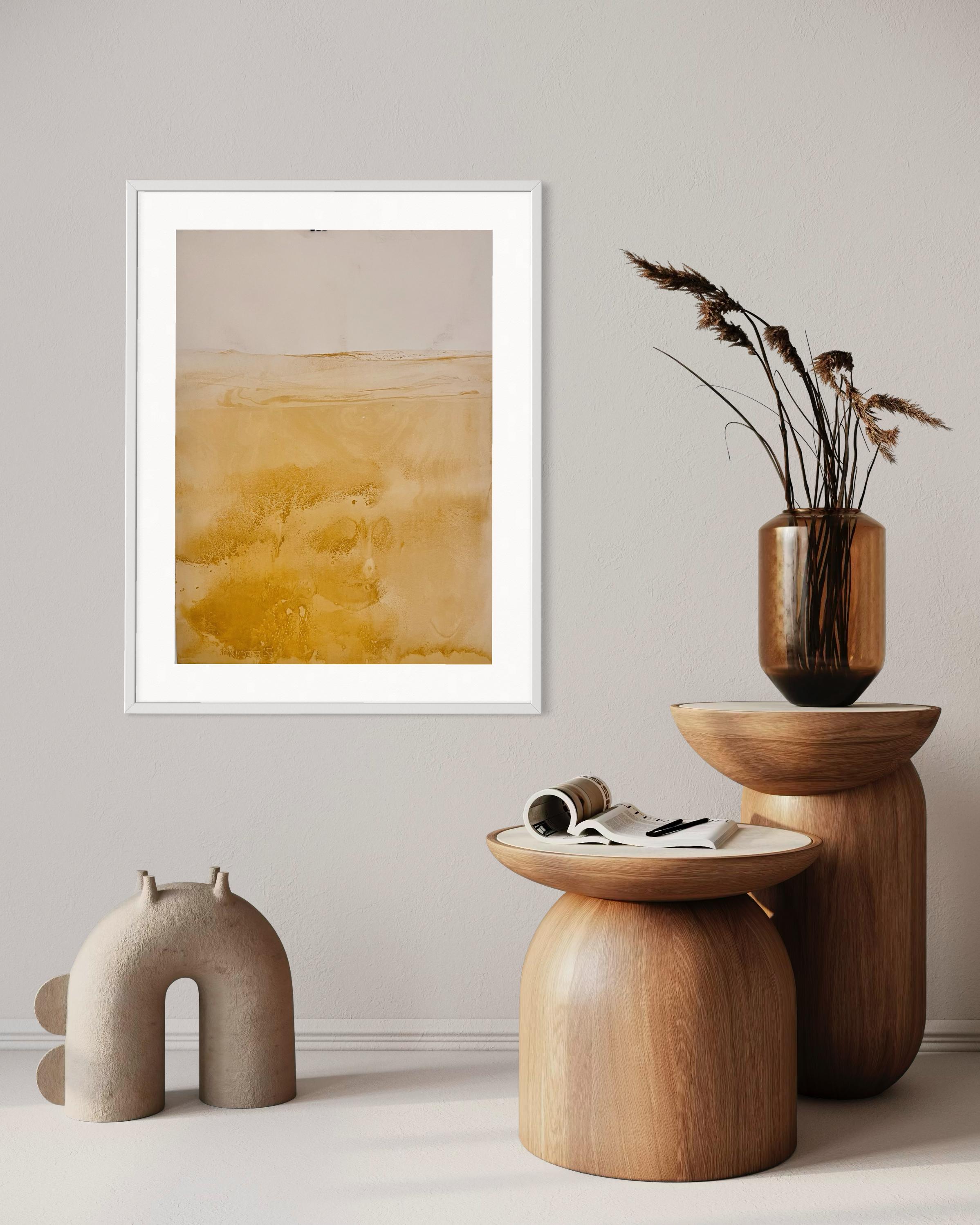 Paesaggio giallo, Arte originale su carta , Pezzo unico 2