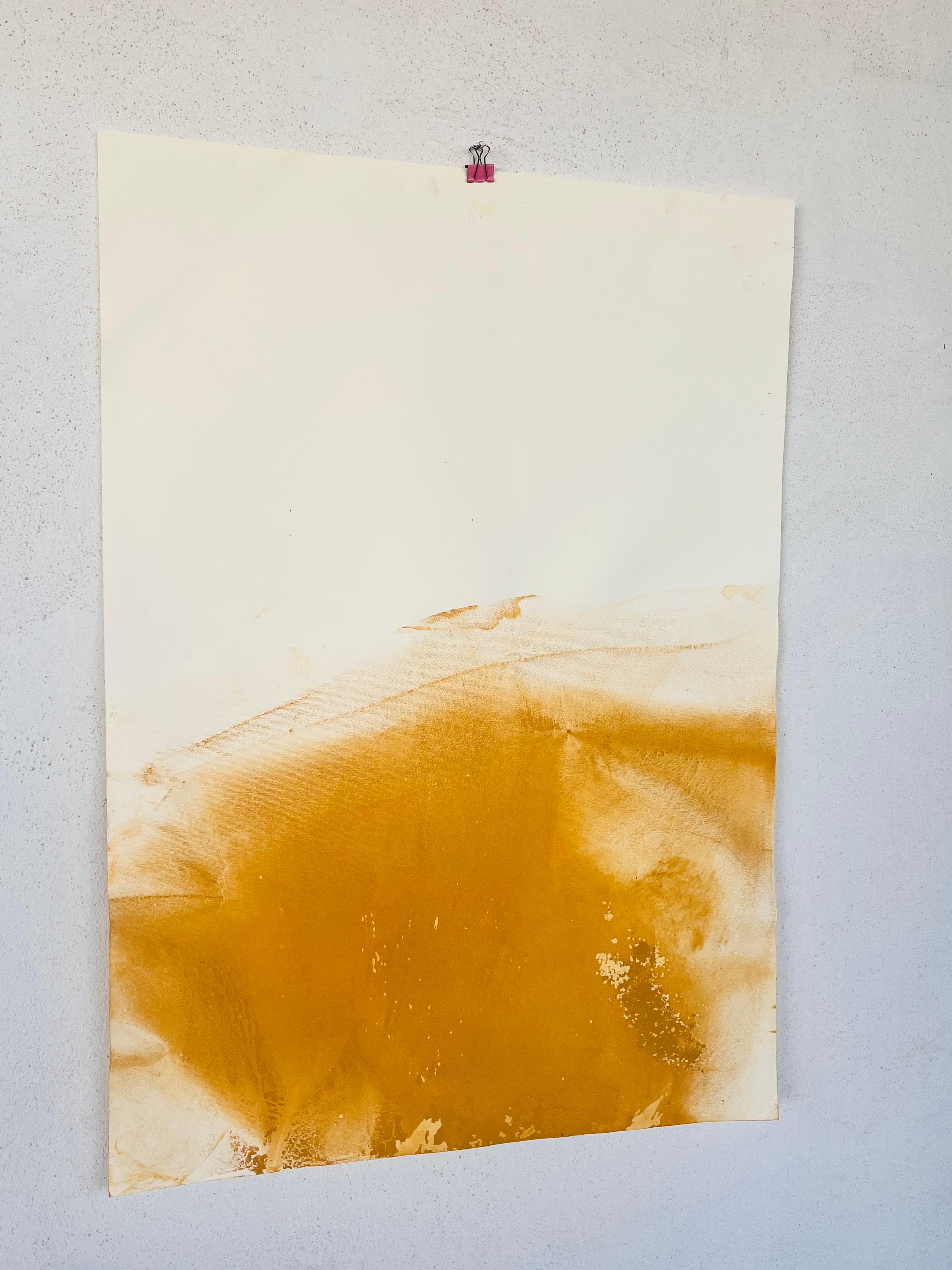 Paisaje Amarillo, Arte original sobre papel , Único en su género en venta 2