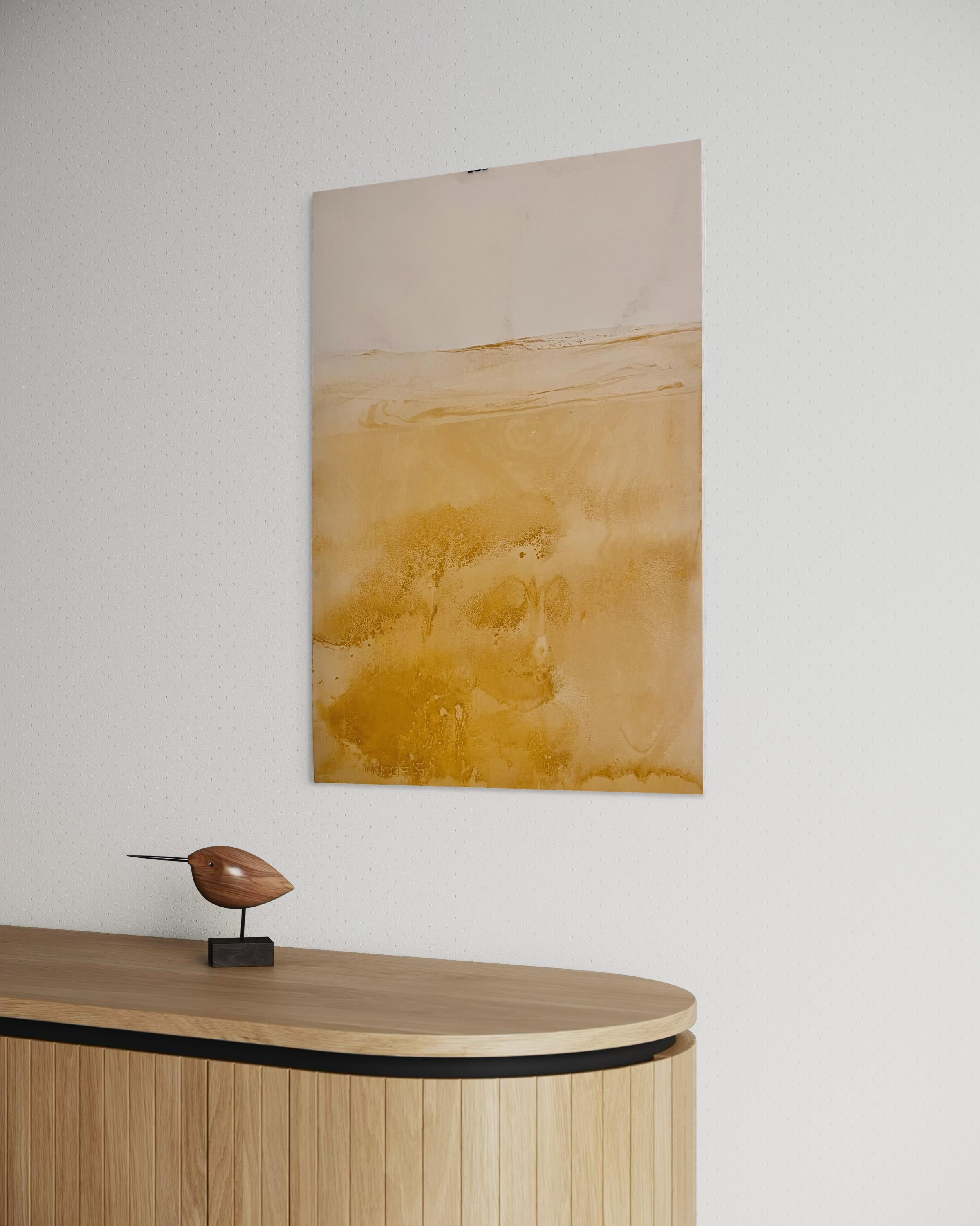 Paisaje Amarillo, Arte original sobre papel , Único en su género 3