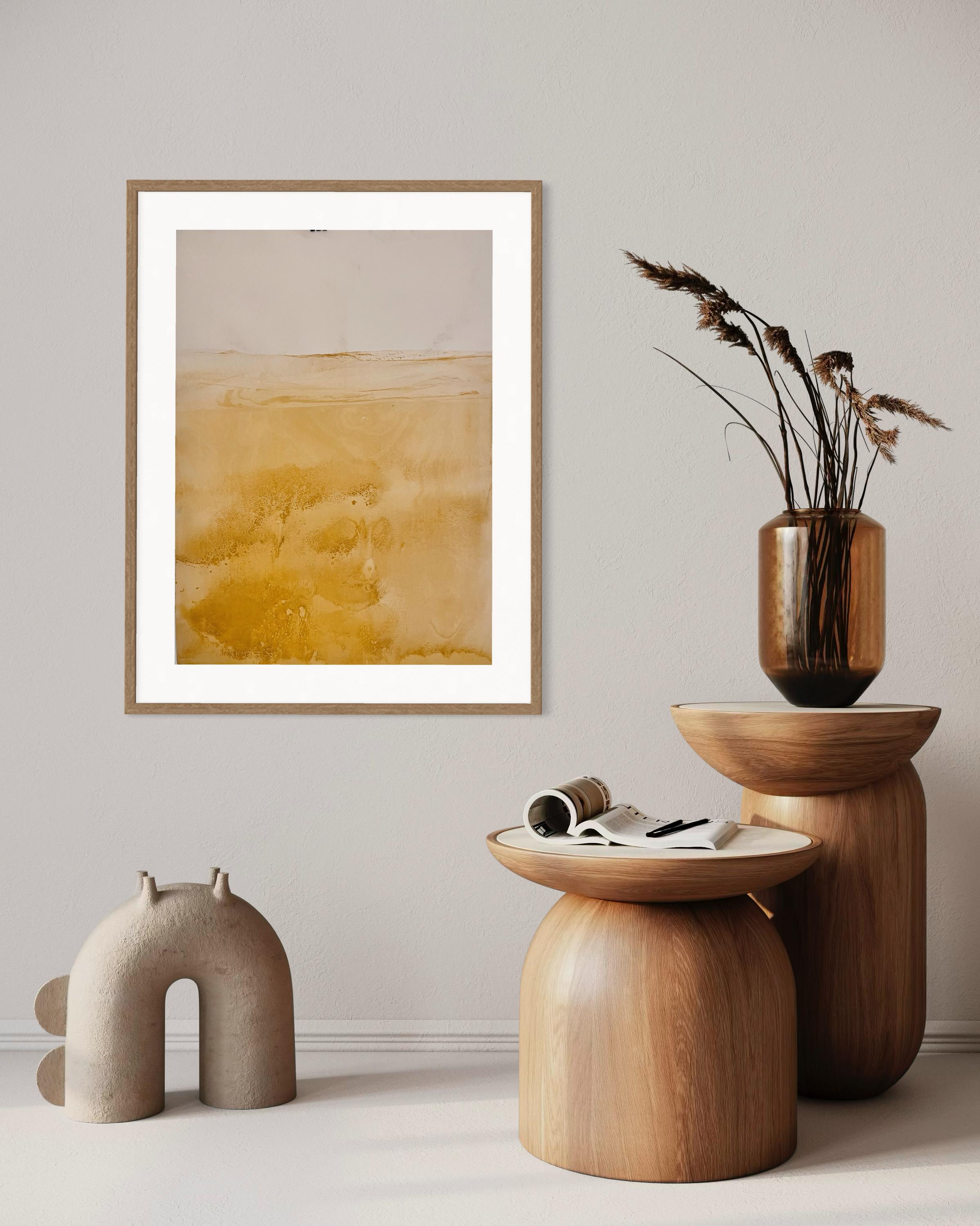 Paisaje Amarillo, Arte original sobre papel , Único en su género 4