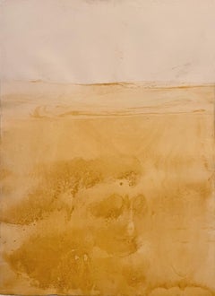 Paysage jaune, art original sur papier, unique en son genre