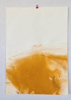 Paysage jaune, art original sur papier, unique en son genre