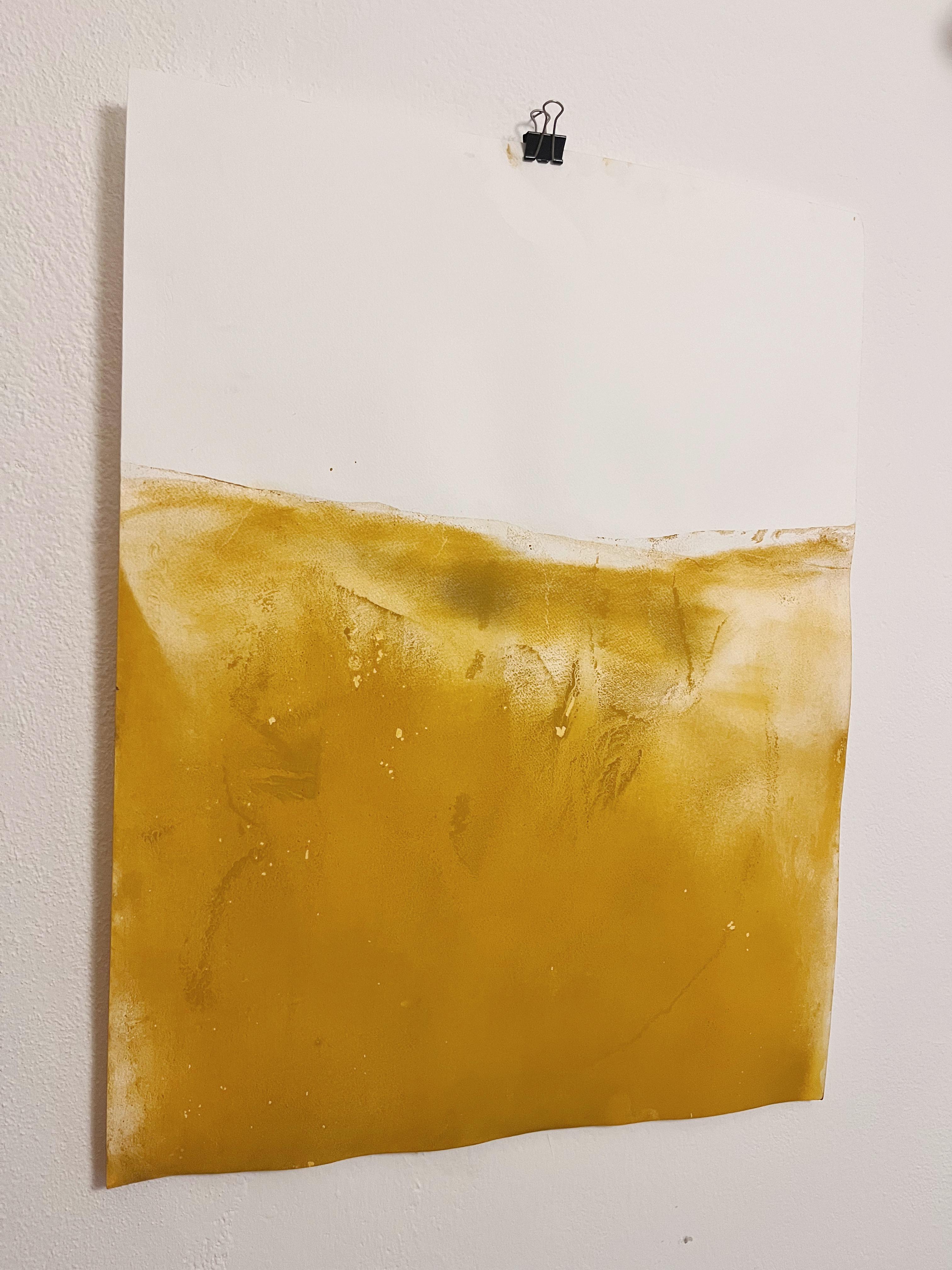 Paisaje Amarillo, Obra de Arte Original sobre Papel , Único en su género-tamaño grande - Painting Contemporáneo de Marilina Marchica