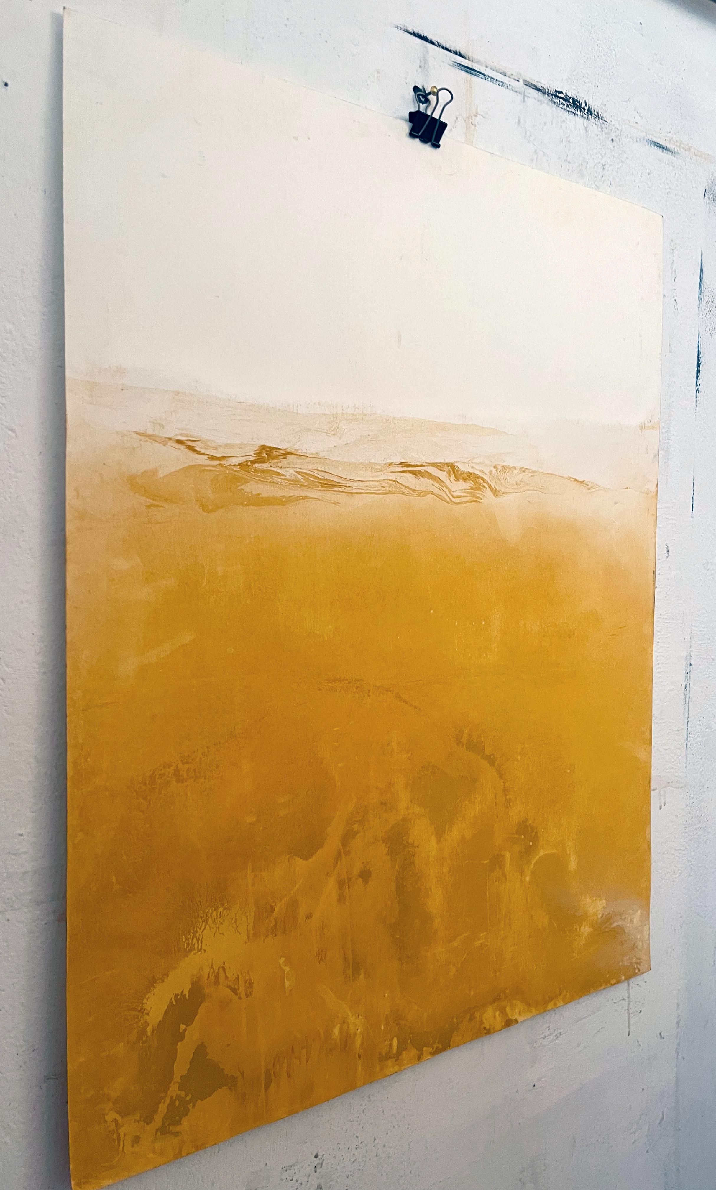 Yellow Landscape Original Drawing made in Italy - Contemporary Art by Marilina Marchica