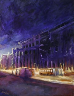 Station, Peinture expressionniste de paysage, huile sur toile, 2026