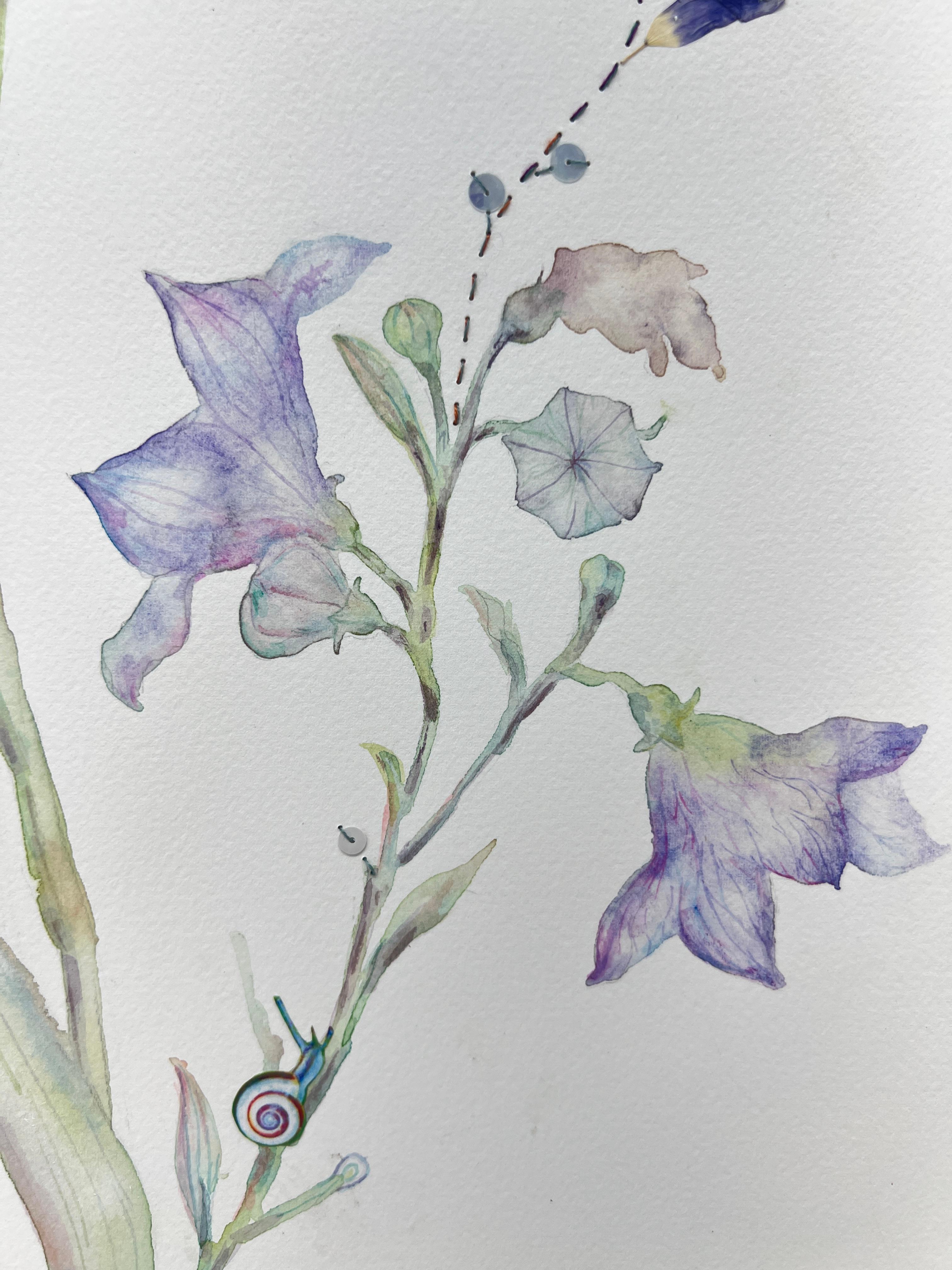 Marilla Palmer
A Lucious Iris, 2025
Aquarell, Stickerei, gepresste Blumen, Durabright-Drucke auf Arches-Papier
30 x 22 Zoll.
(pal266)


Marilla Palmer lebt und arbeitet in Brooklyn, NY, und hat zahlreiche Ausstellungen in den Vereinigten Staaten