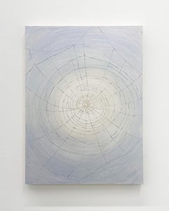 "Ätherisches Netz" 2025 24K Gold, Acryl auf Ampersand-Platte