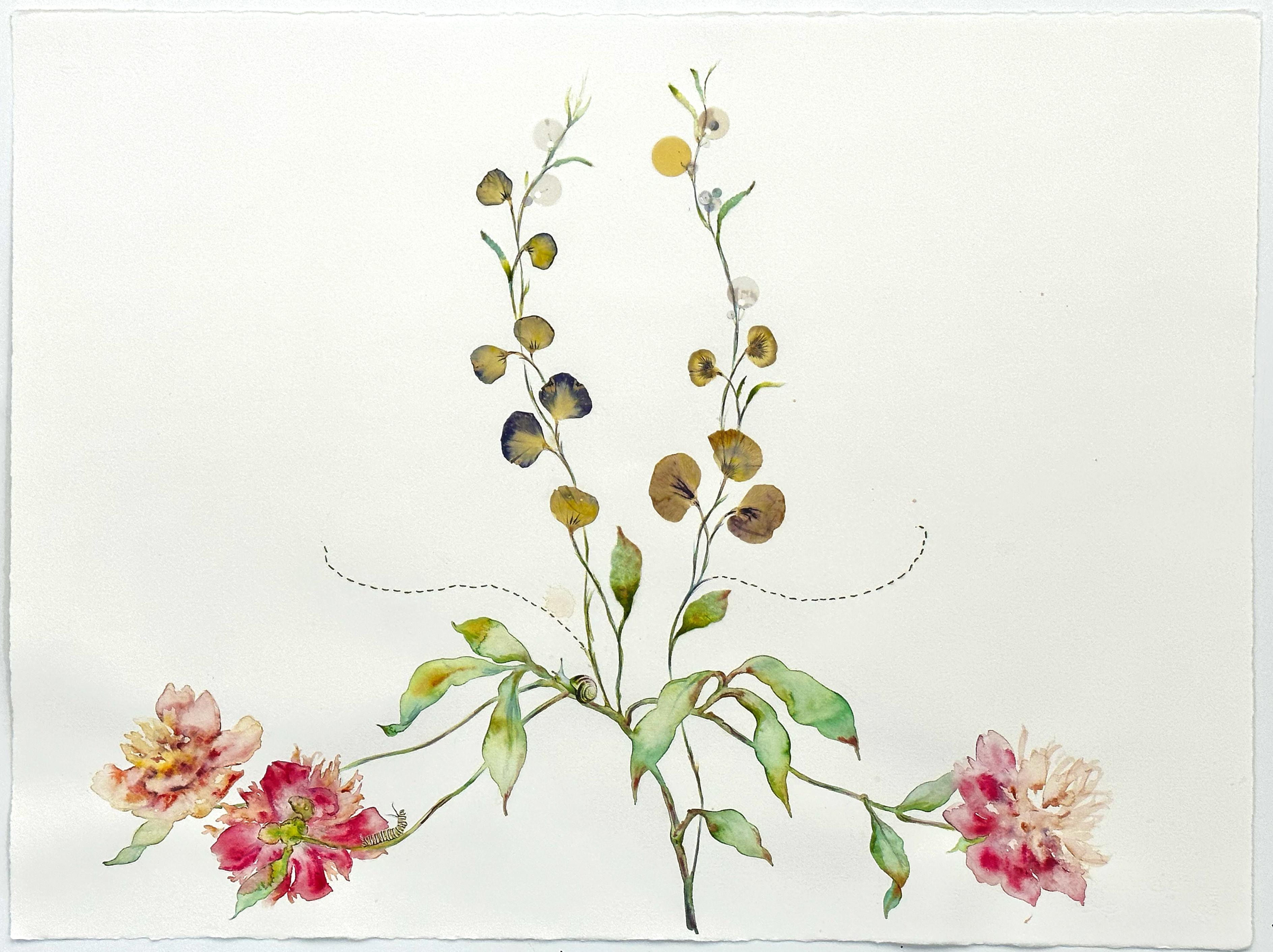 Marilla Palmer "A Delicate Droop" Mixed Media on Paper