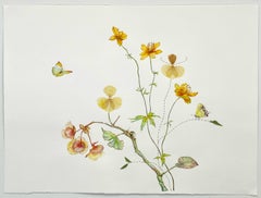 Marilla Palmer "Begonia and Abulition" Pressed Flowers and Mixed Media on Paper