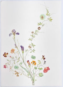 Marilla Palmer "Nasturtium Summer" - Floral watercolor and mixed media on paper